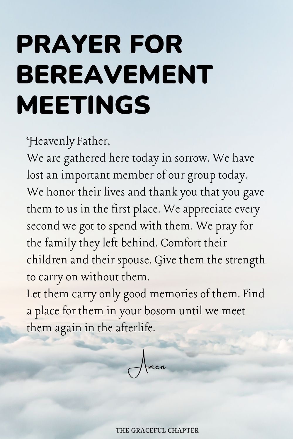 Prayer for Bereavement Meetings