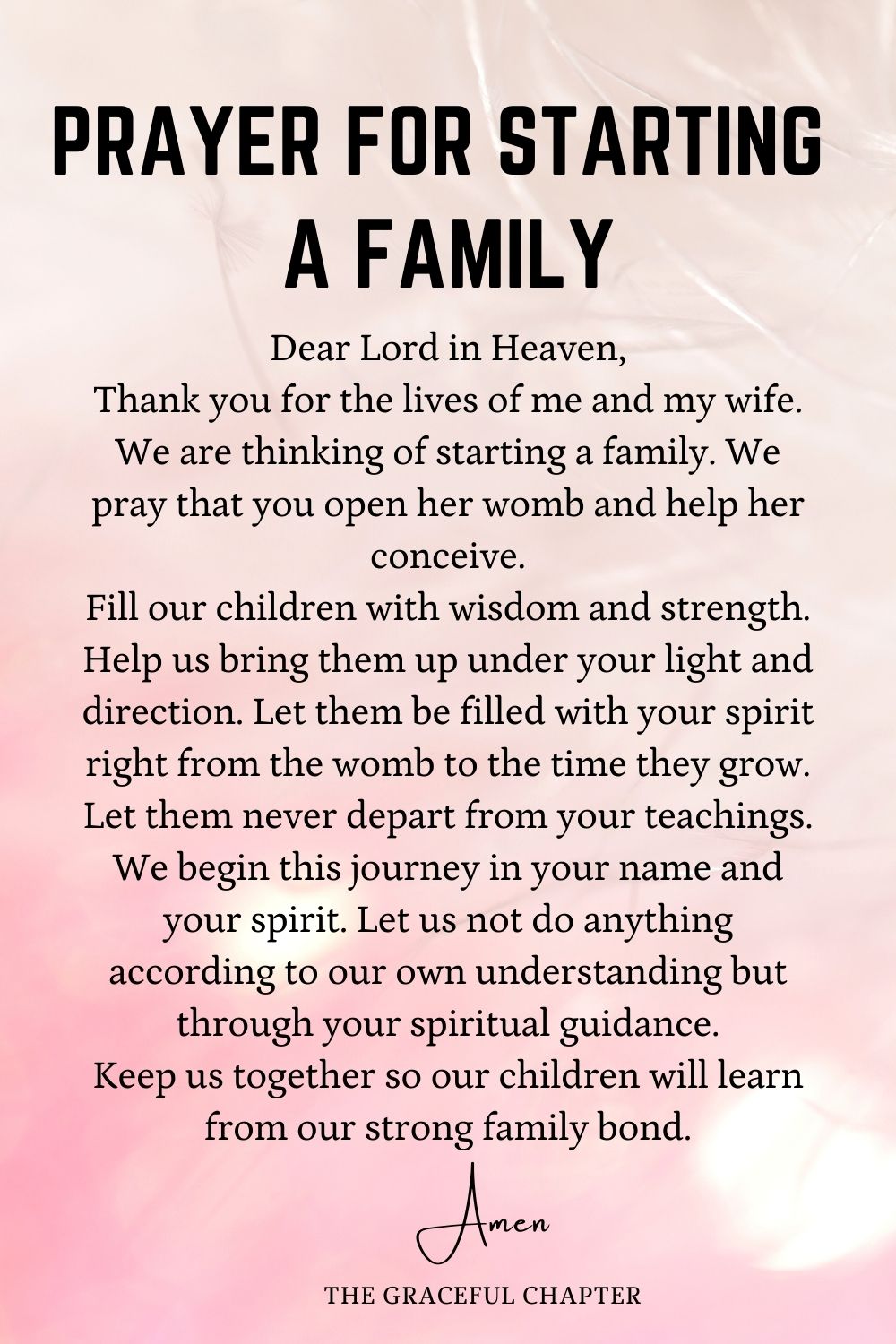 Prayer for starting a family