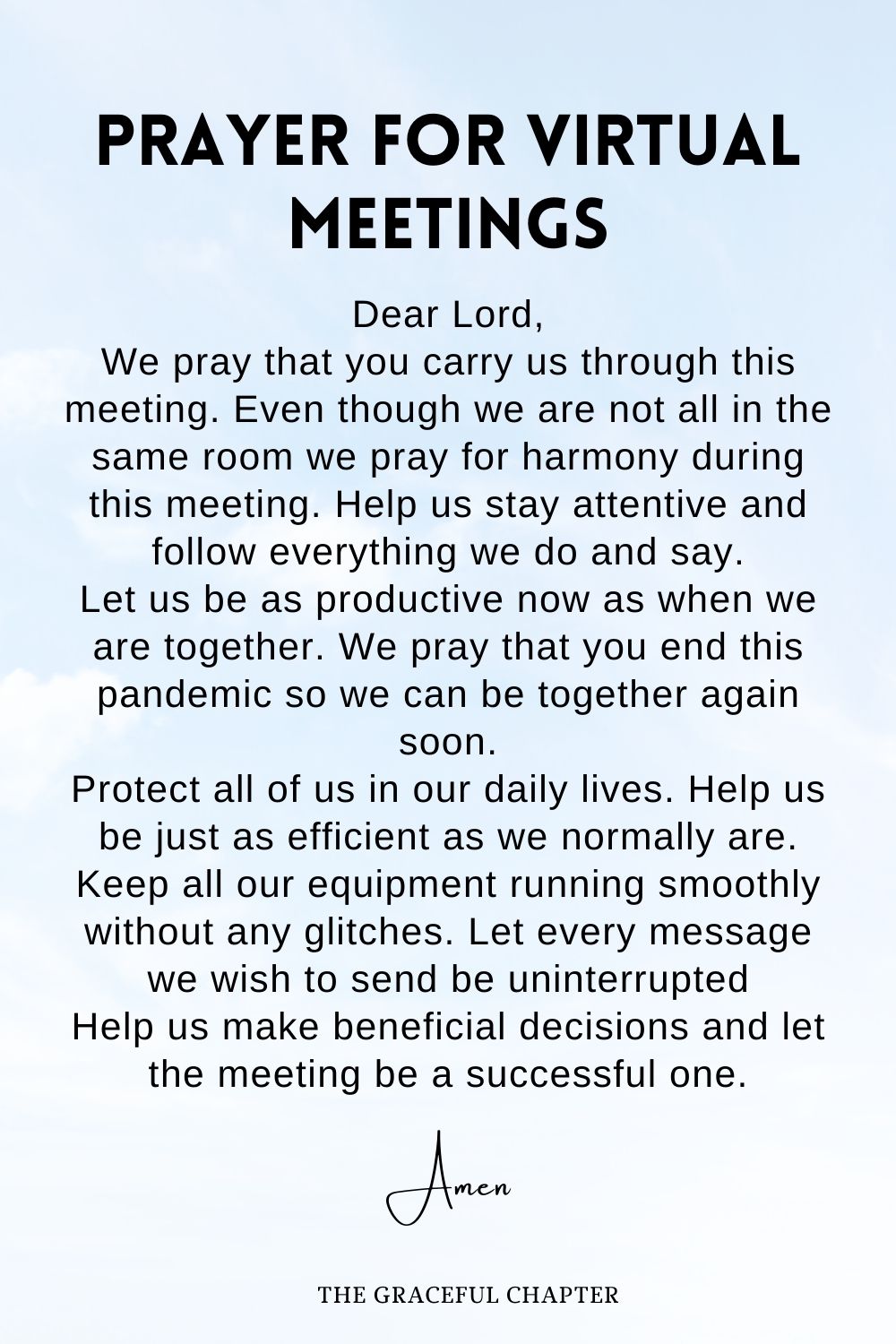 Prayer for Virtual Meetings