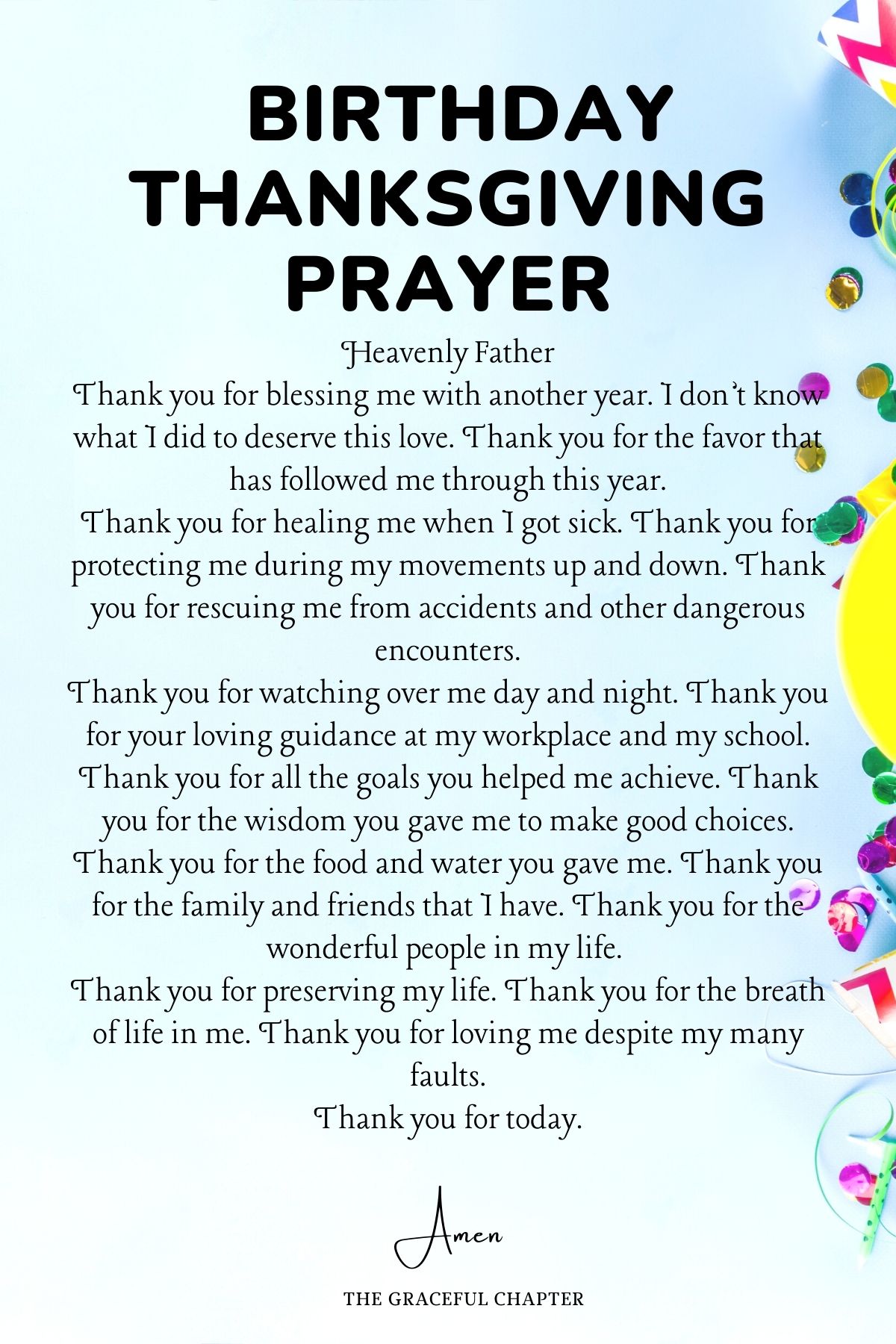 Thanksgiving Birthday Prayer