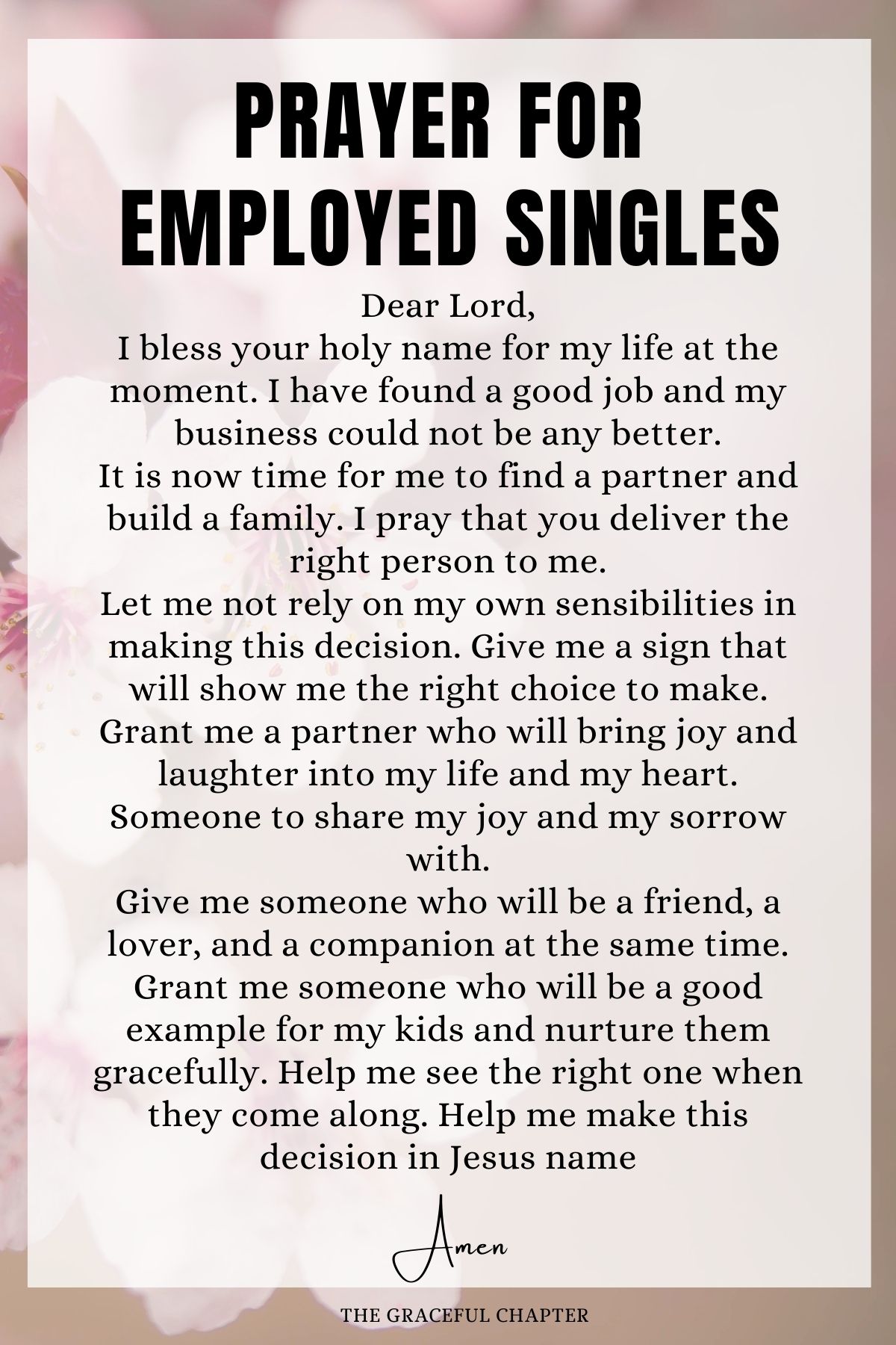 Prayer for Employed Singles