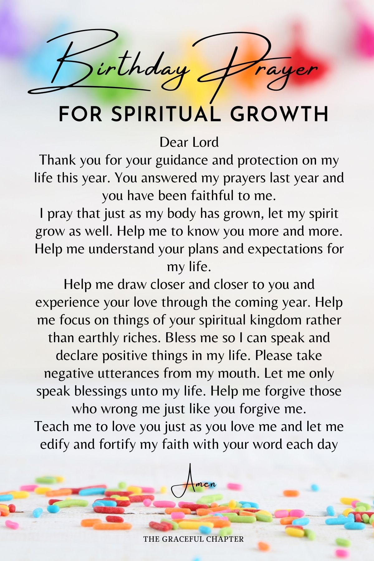 Birthday Prayer for Spiritual Growth
