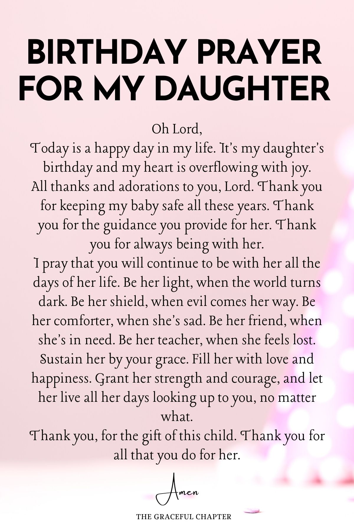 Birthday prayer for my daughter