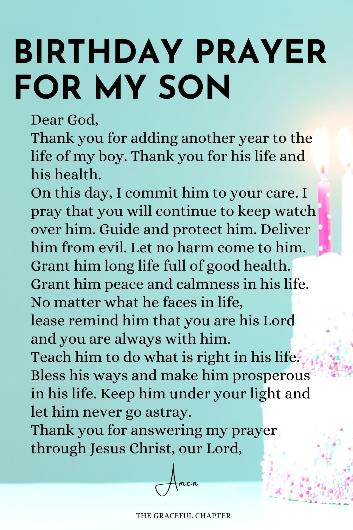 Birthday prayer for my son