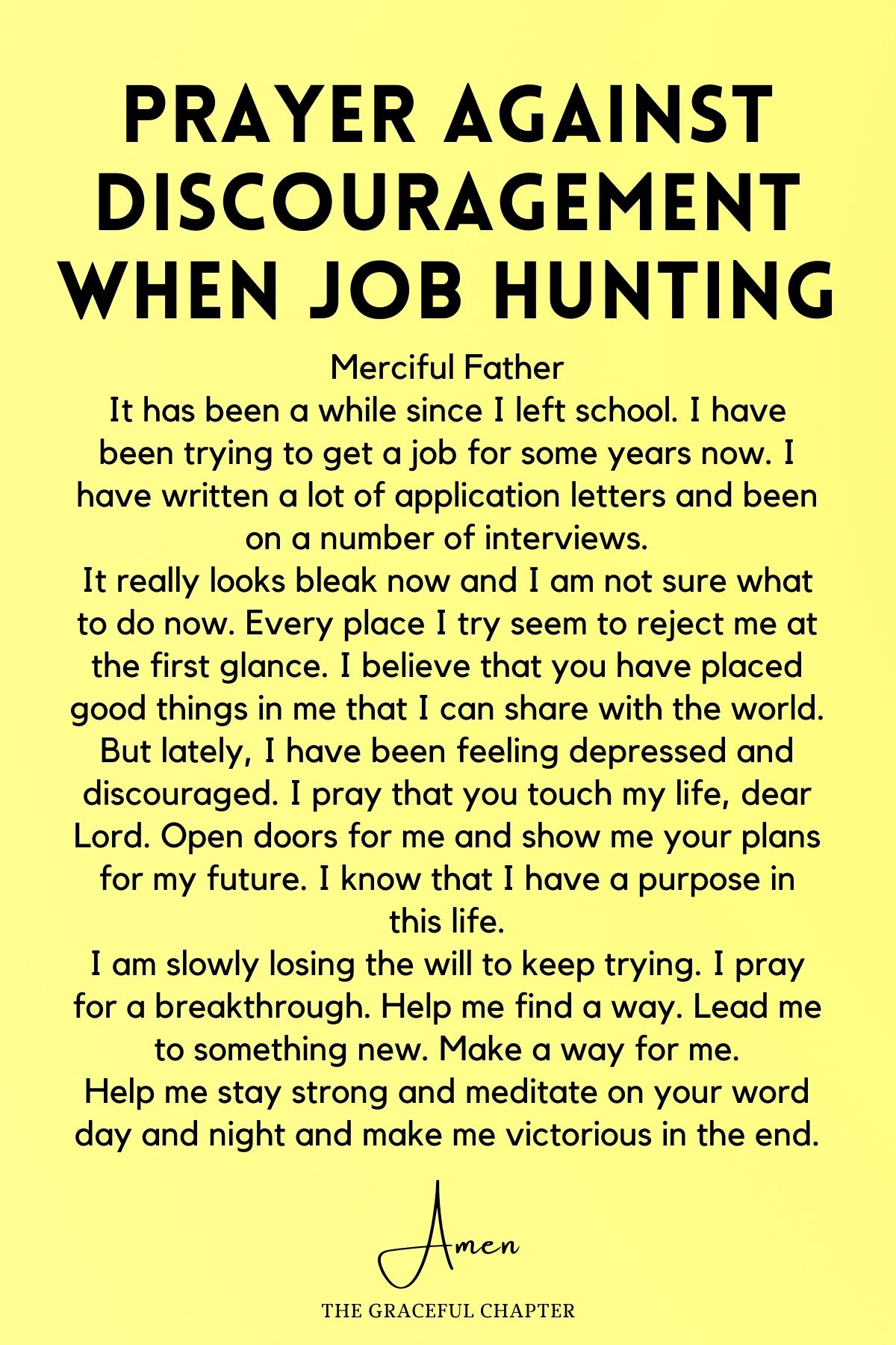 Prayers against discouragement when job hunting