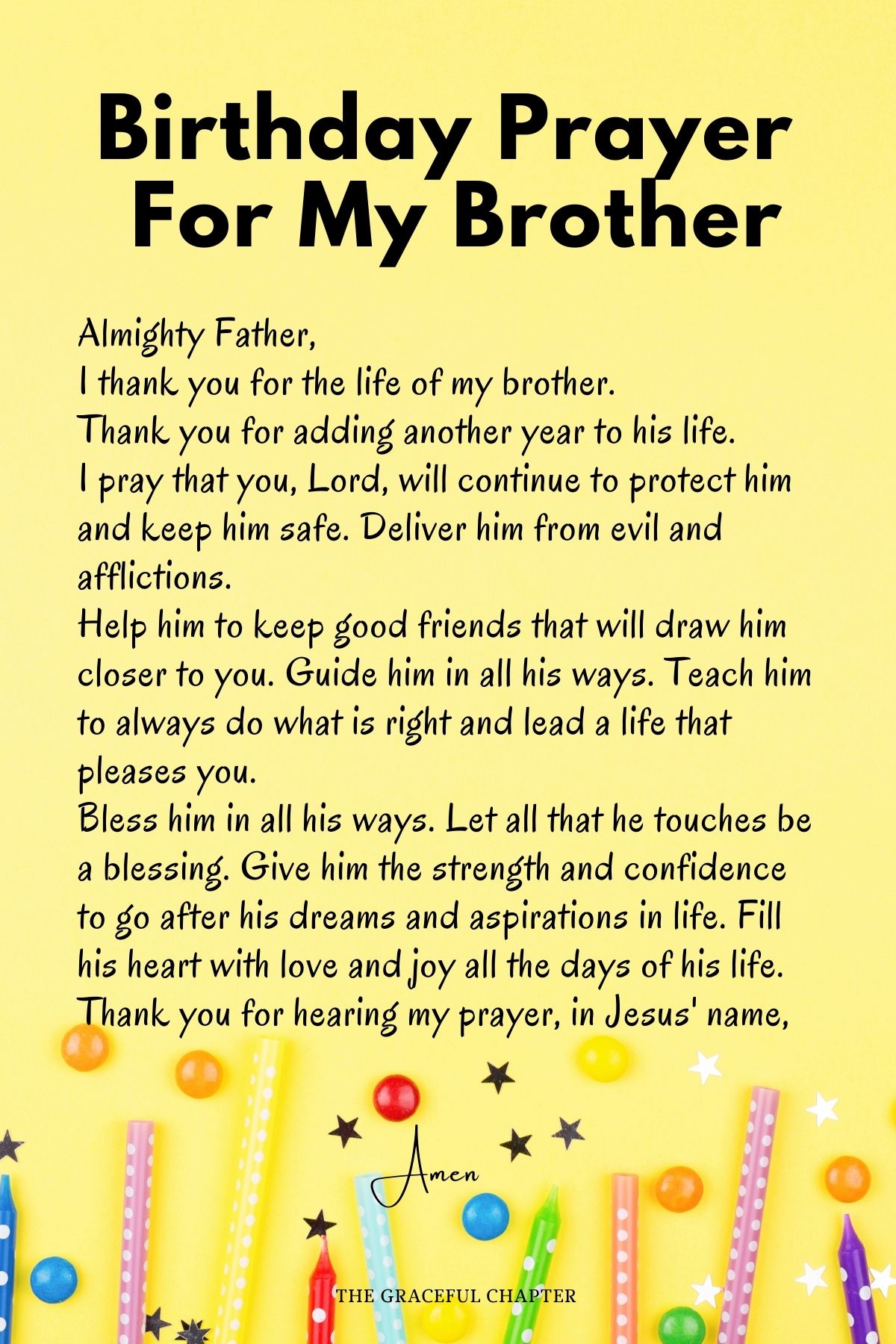 Birthday Prayer for my brother