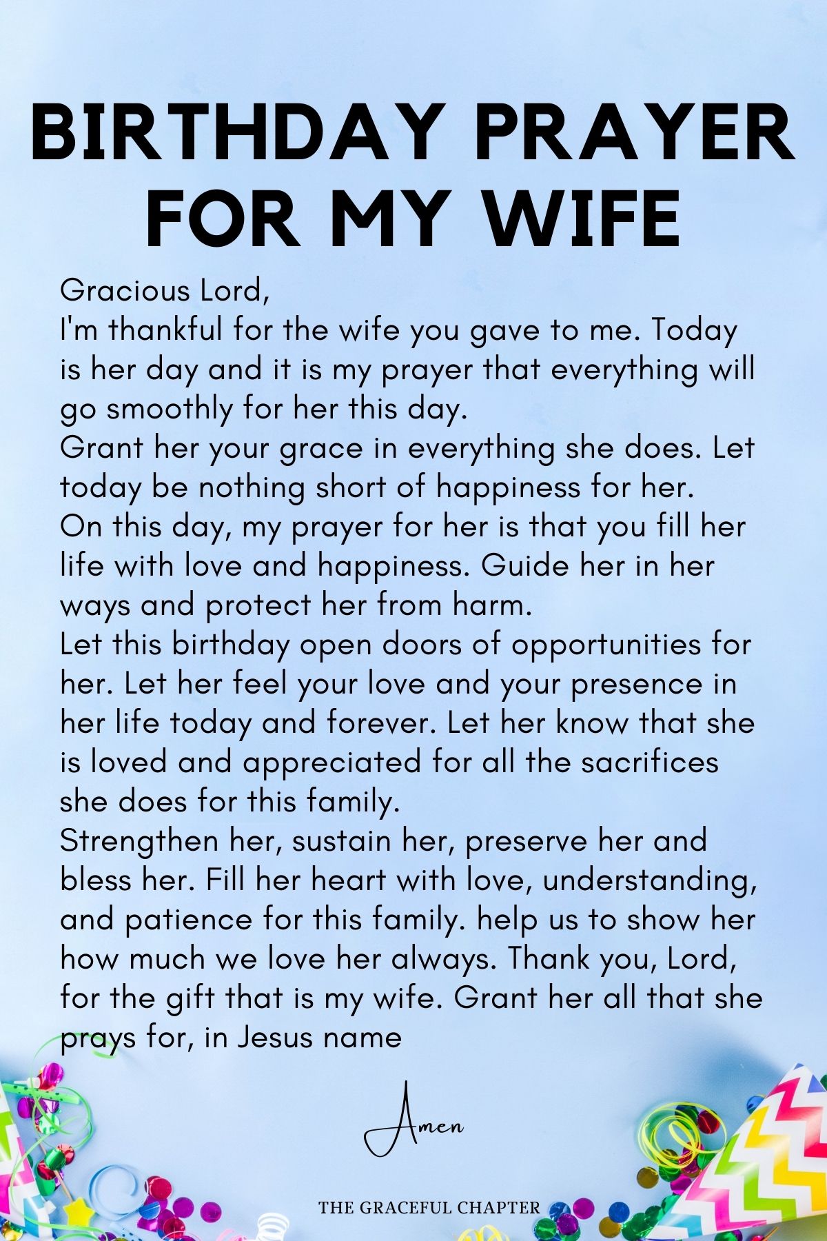 Birthday prayer for my wife