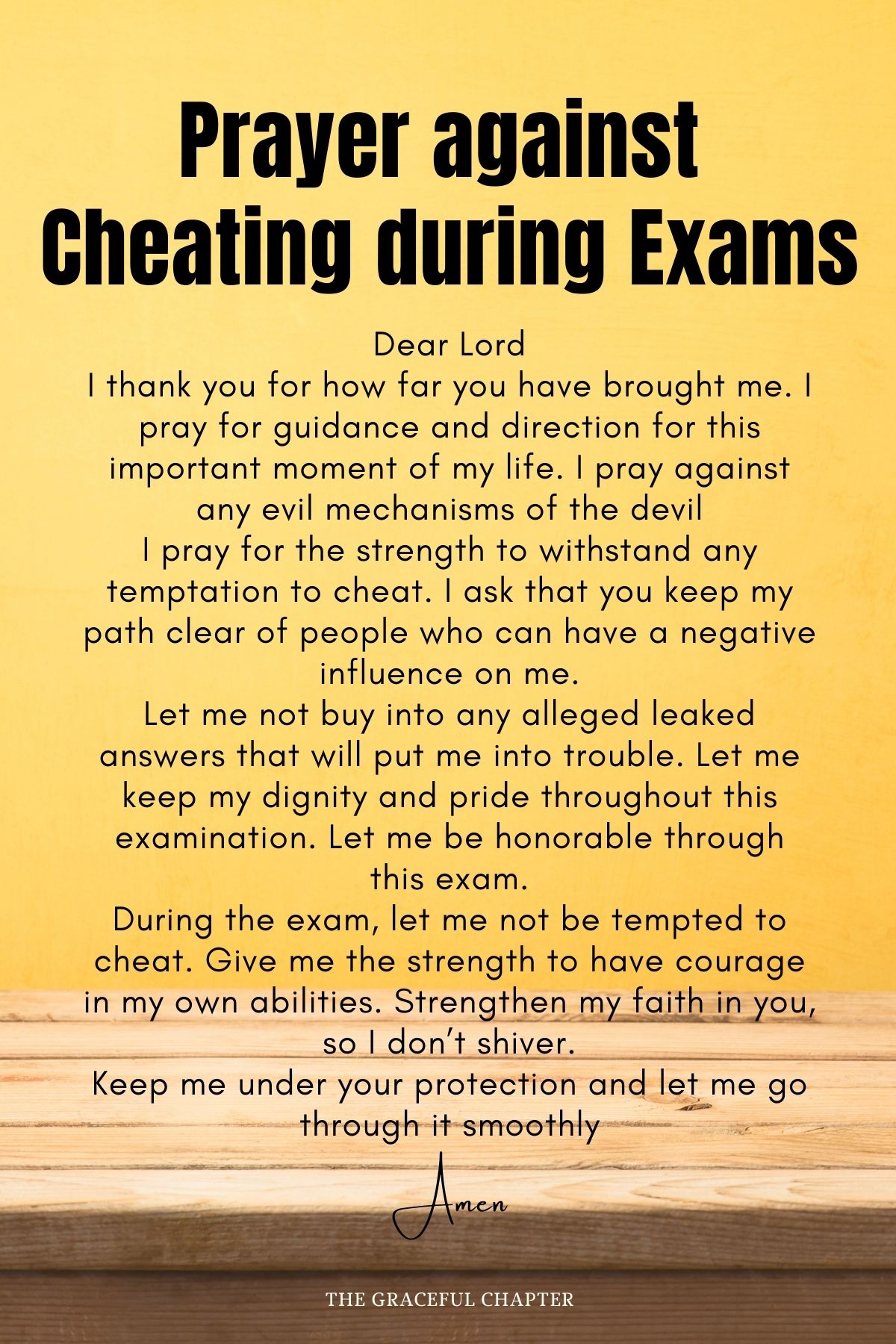 Prayer against Cheating during Exams