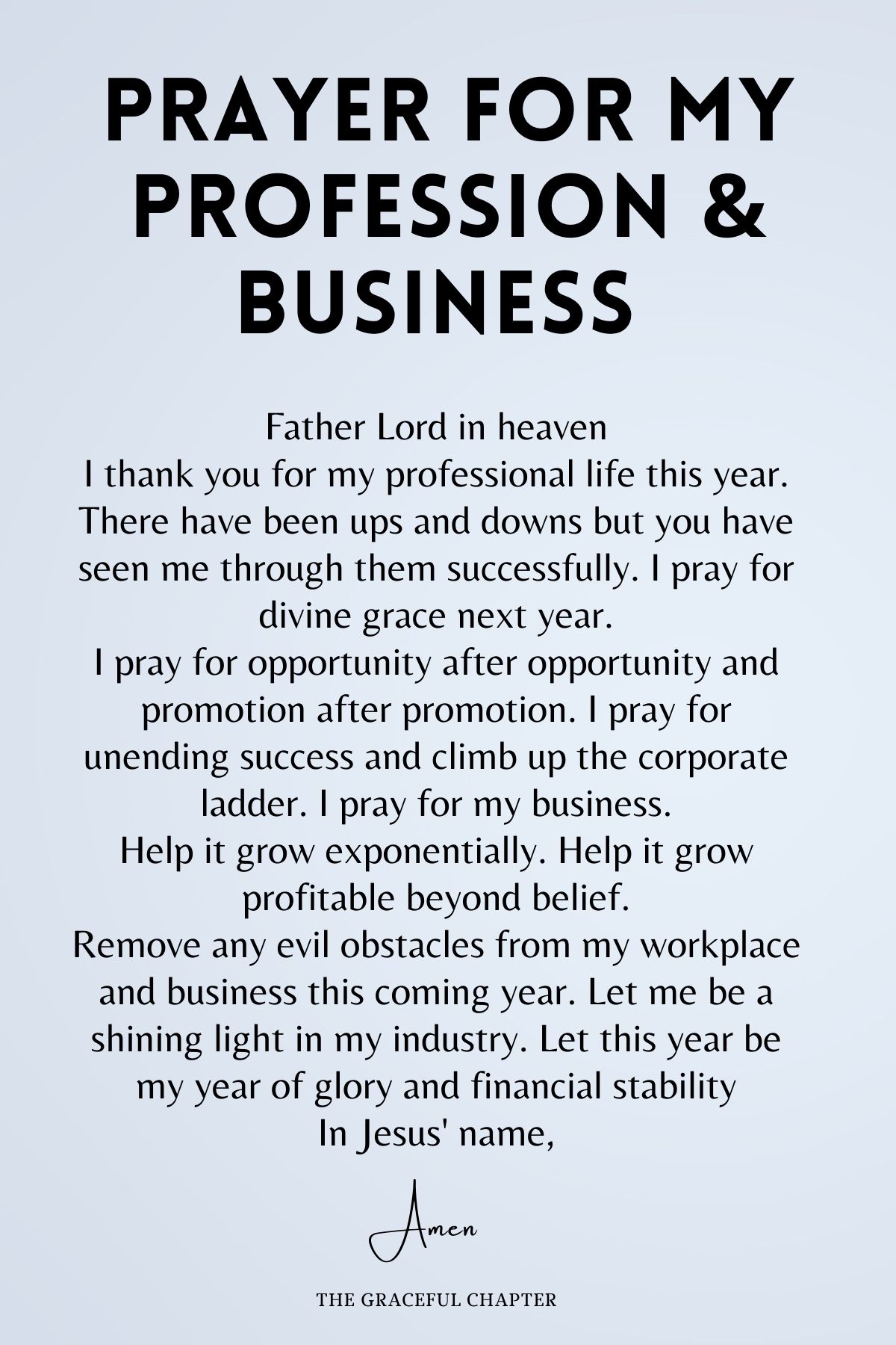Prayer for Profession & Business - things to pray about in 2022