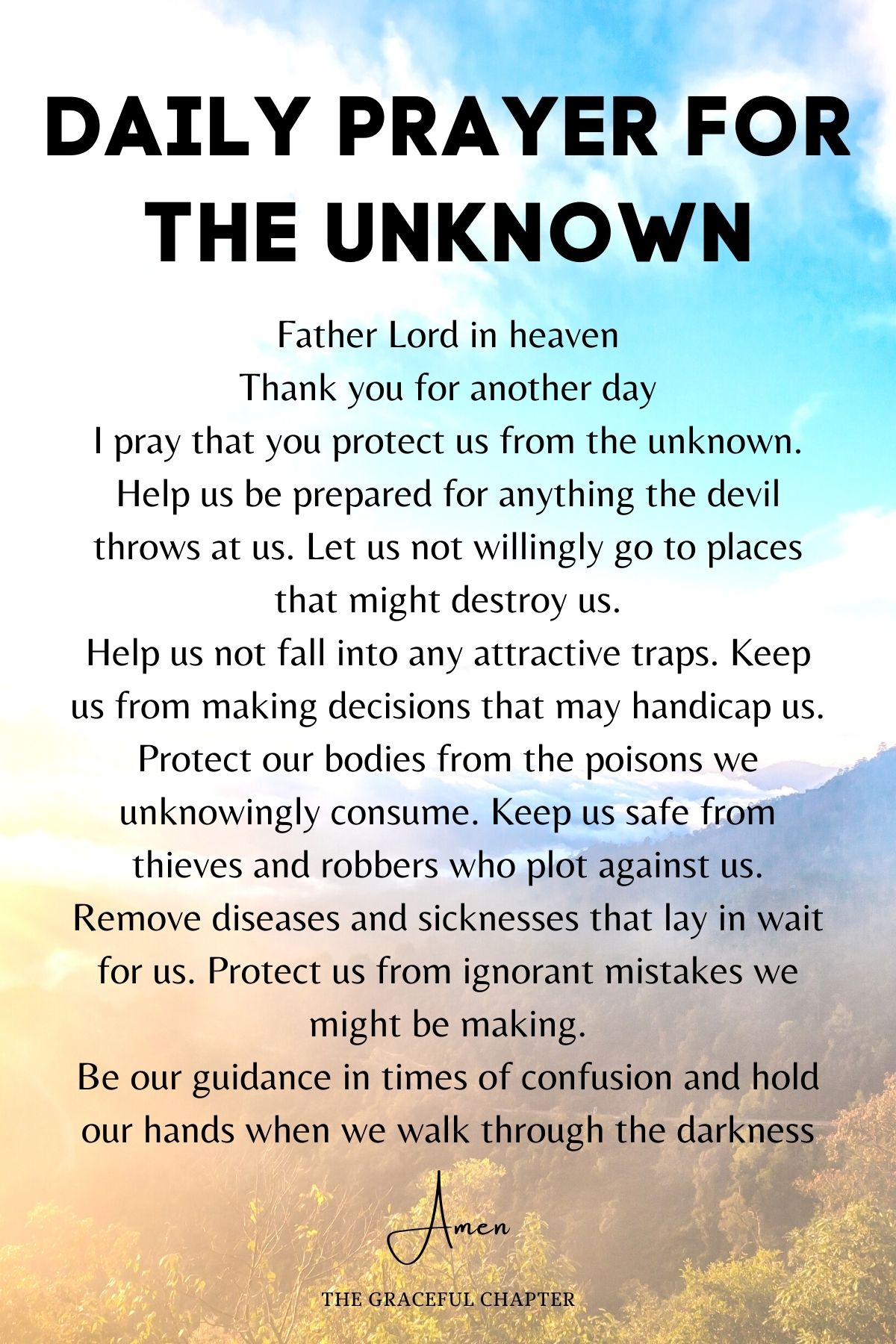 Daily Prayer for the Unknown