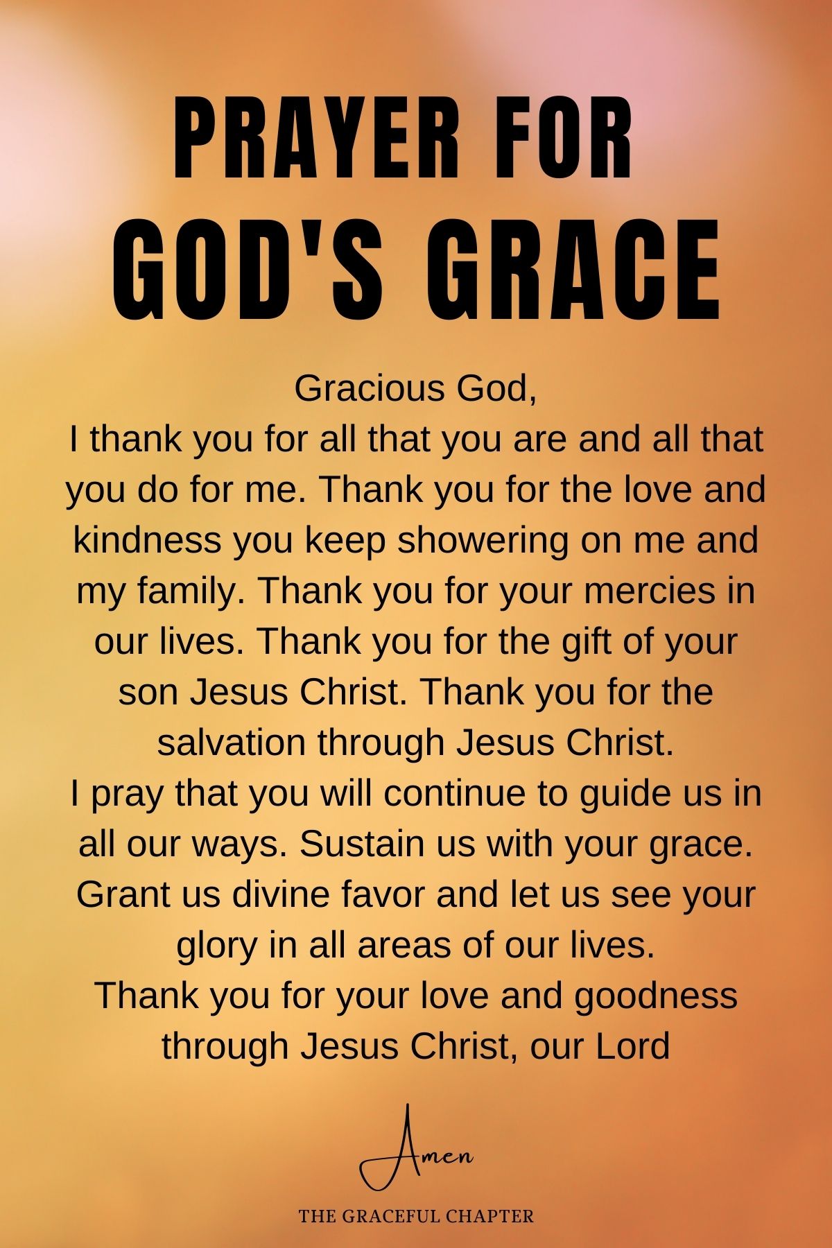 Prayer for God's grace