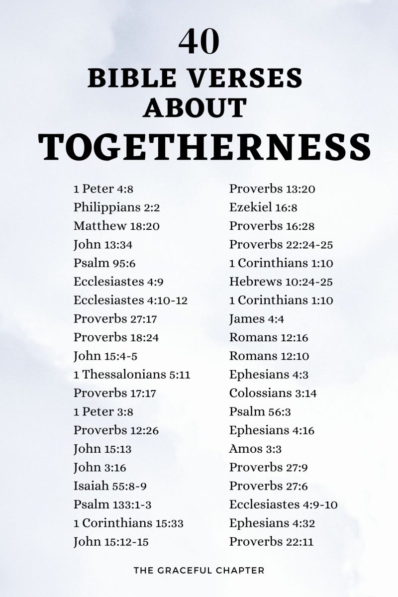 40 Bible Verses About Togetherness The Graceful Chapter