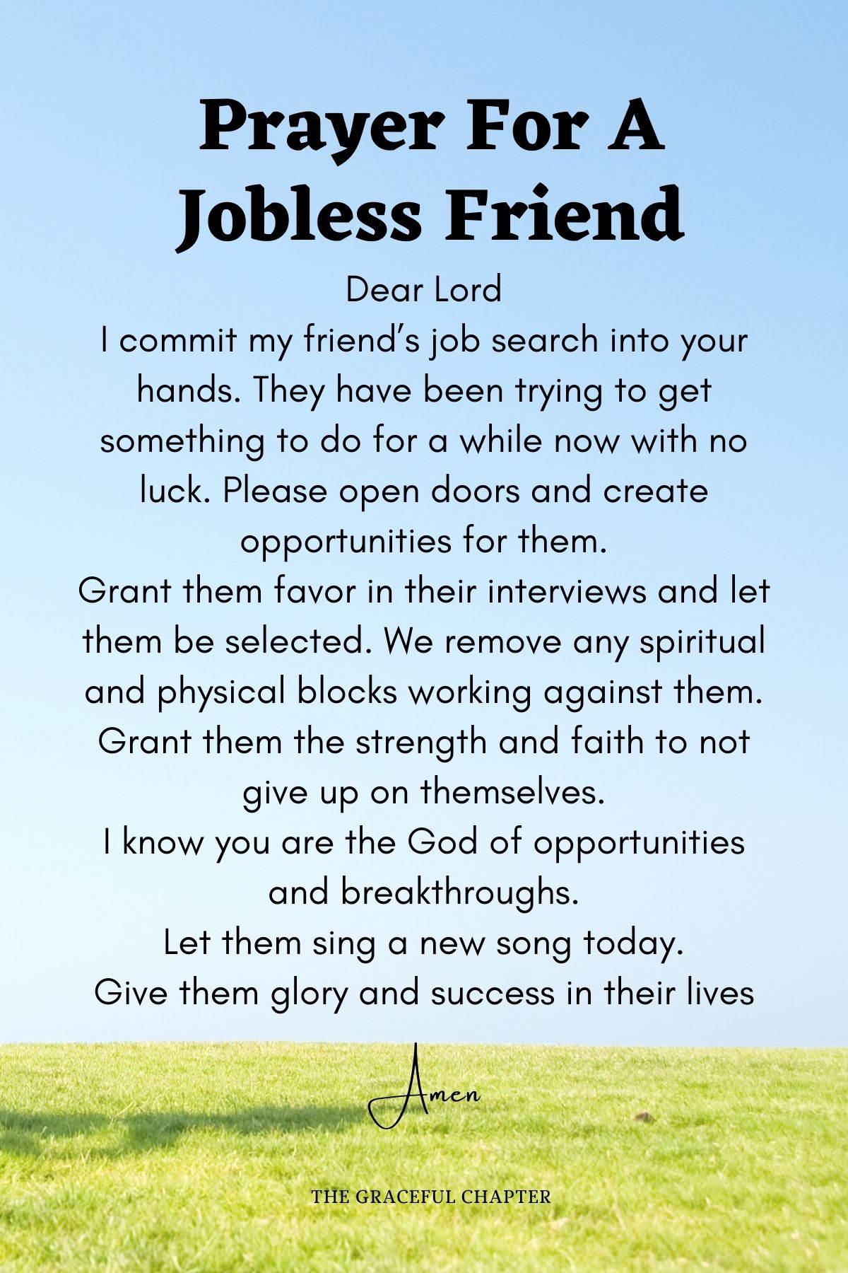 Prayer for a jobless friend