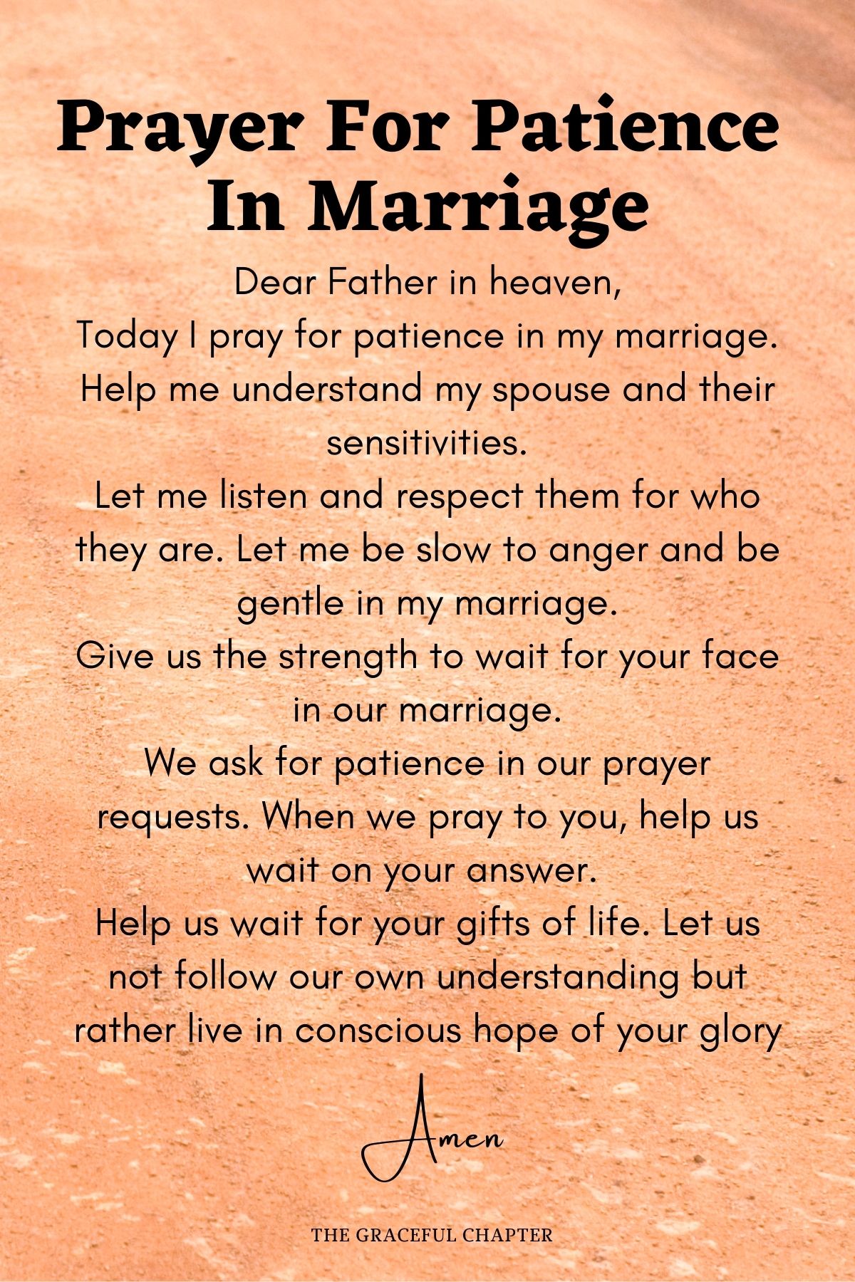 Prayer for patience in marriage