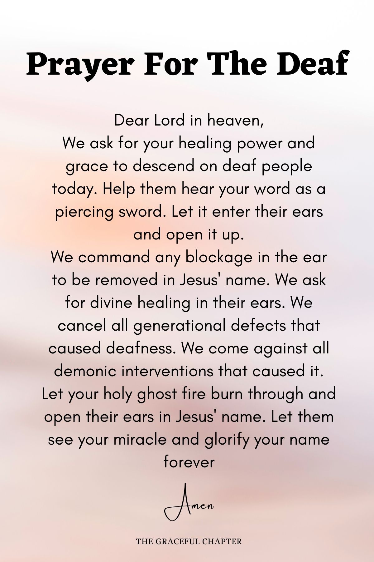 Prayer for the deaf