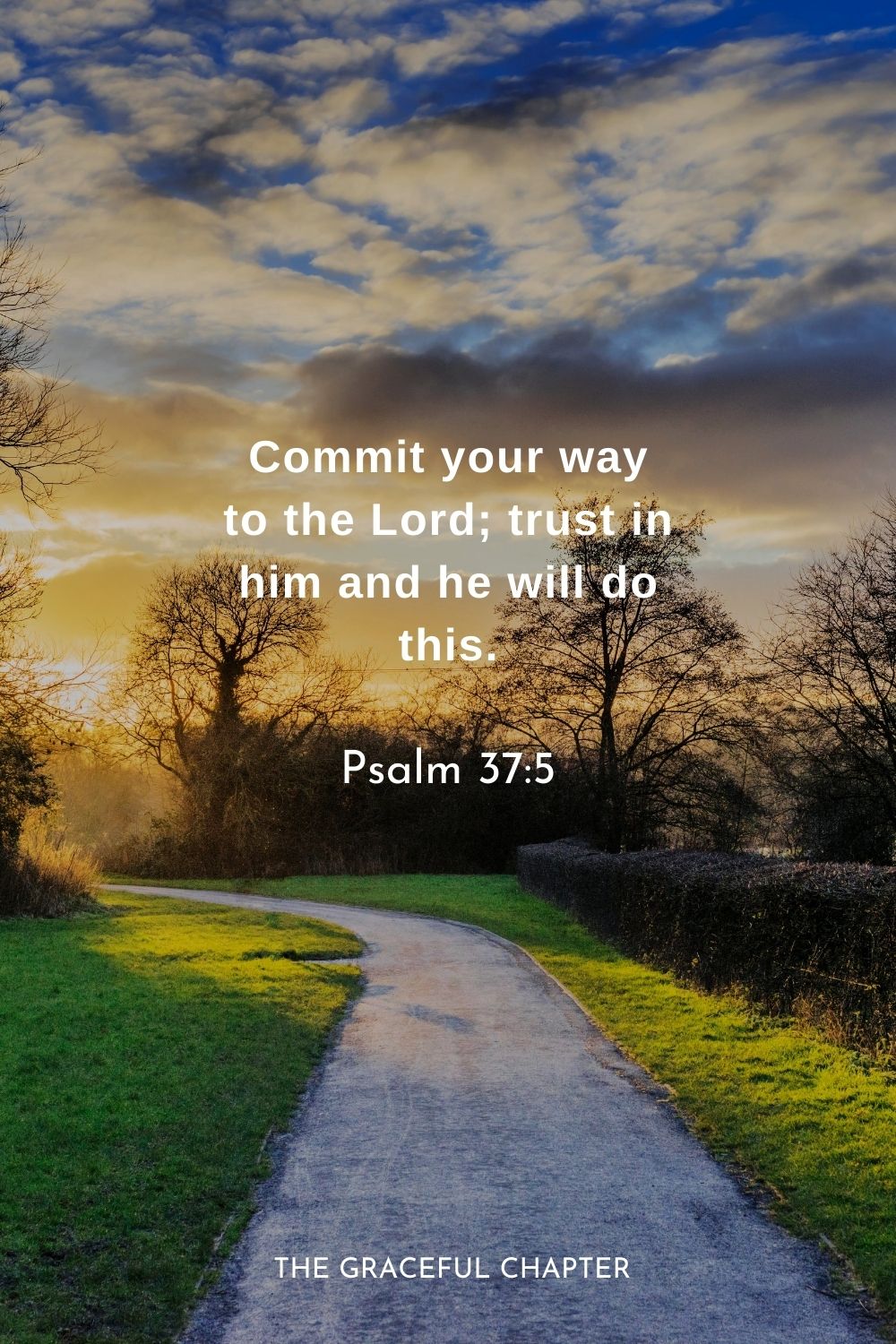 Commit your way to the Lord; trust in him and he will do this.