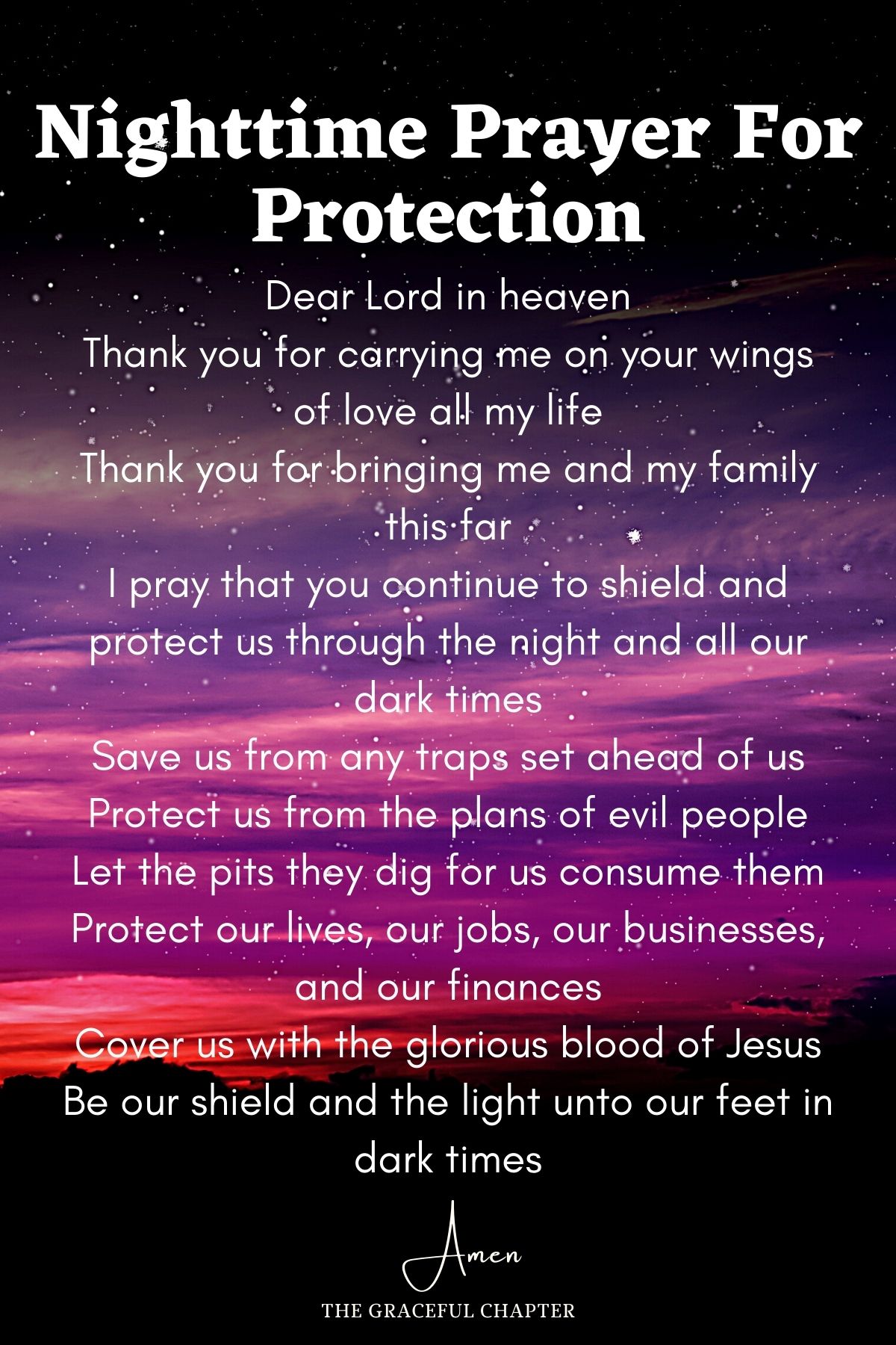 Prayer Of Protection At Night at Jennifer McCoy blog