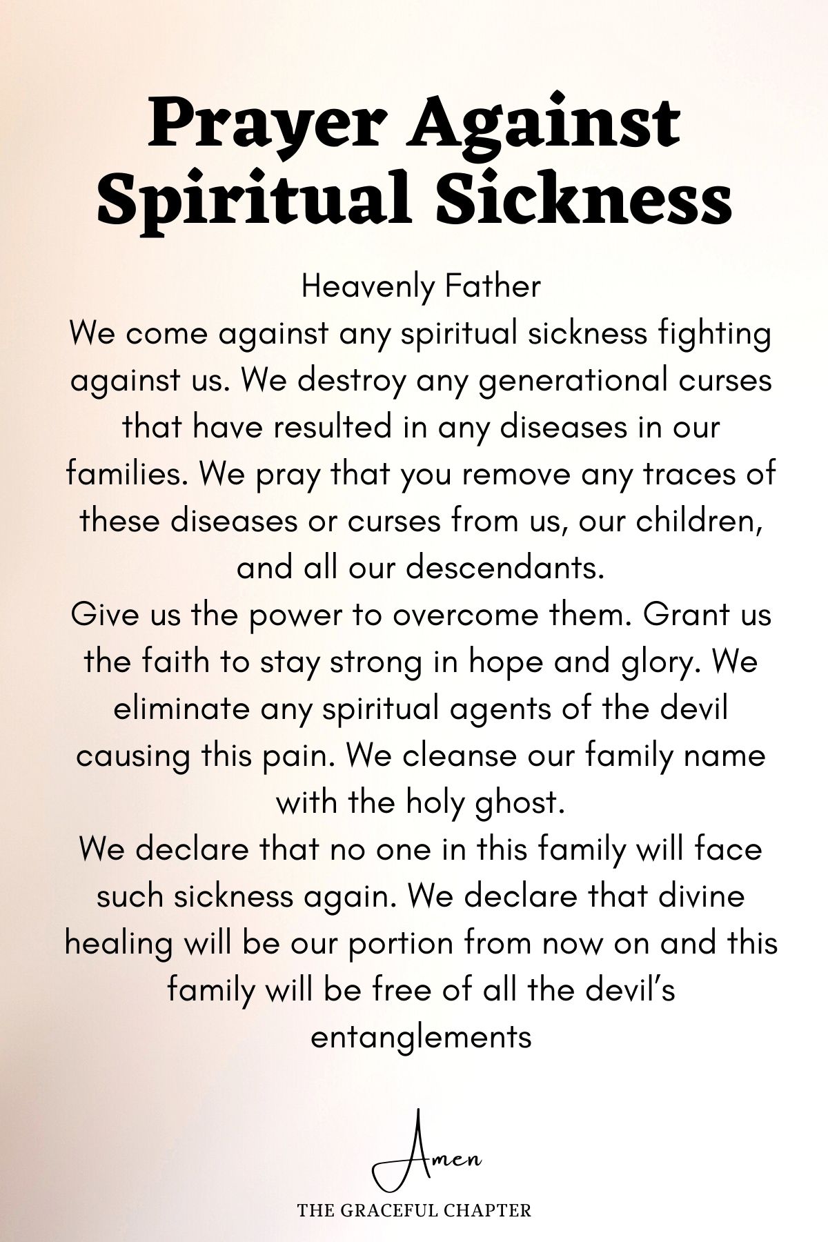 Prayer against spiritual sickness