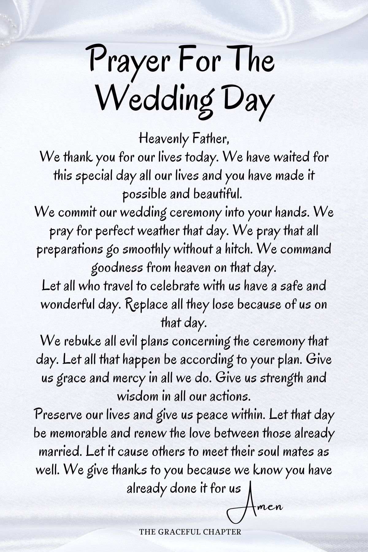 Prayer for the wedding day - prayers for wedding