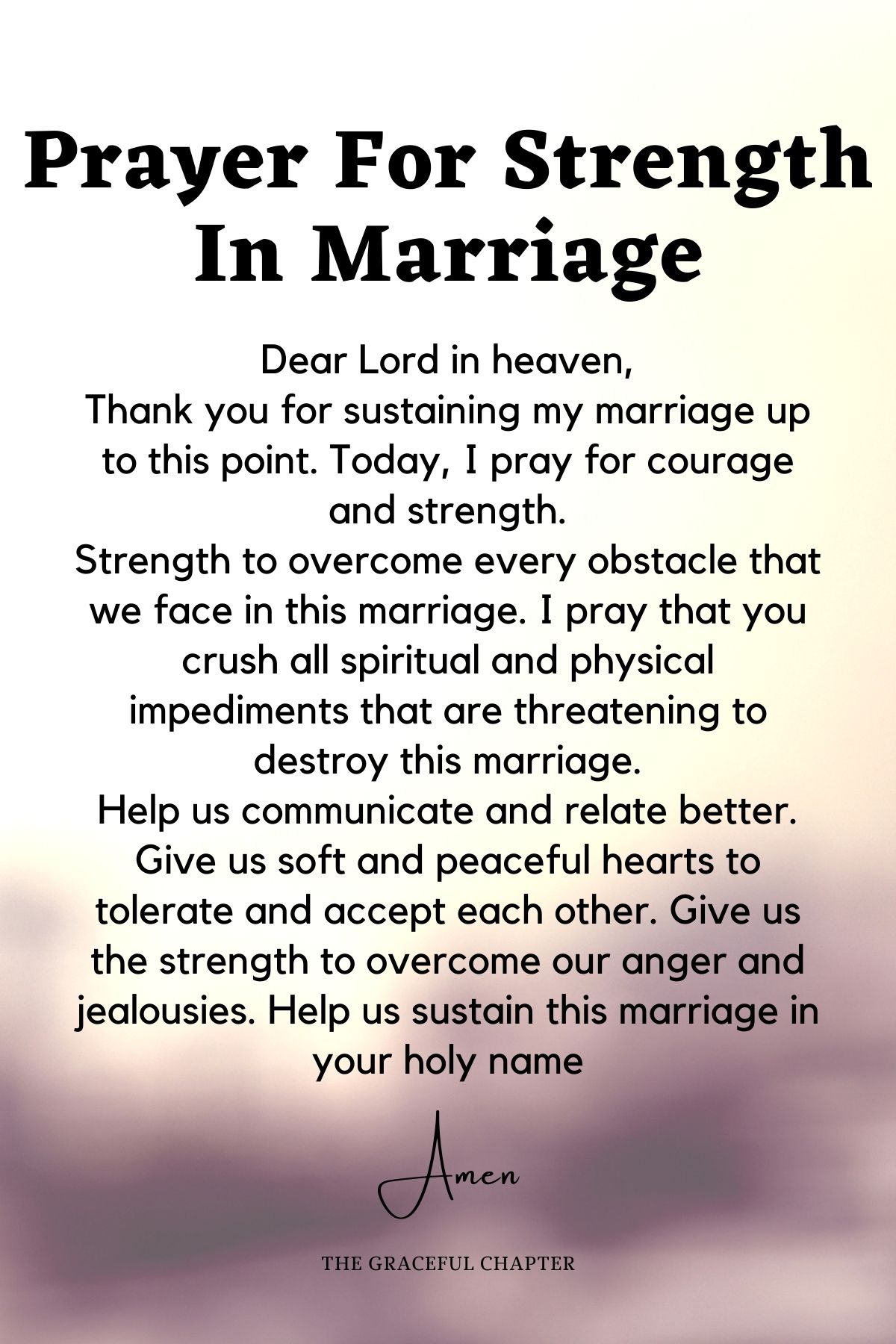 Prayer for strength in marriage