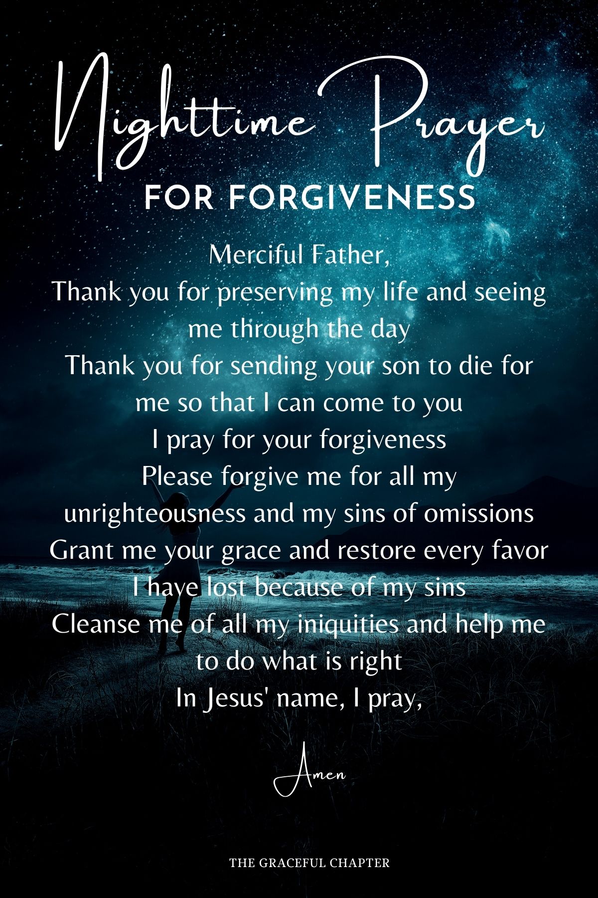 Nighttime prayer for forgiveness