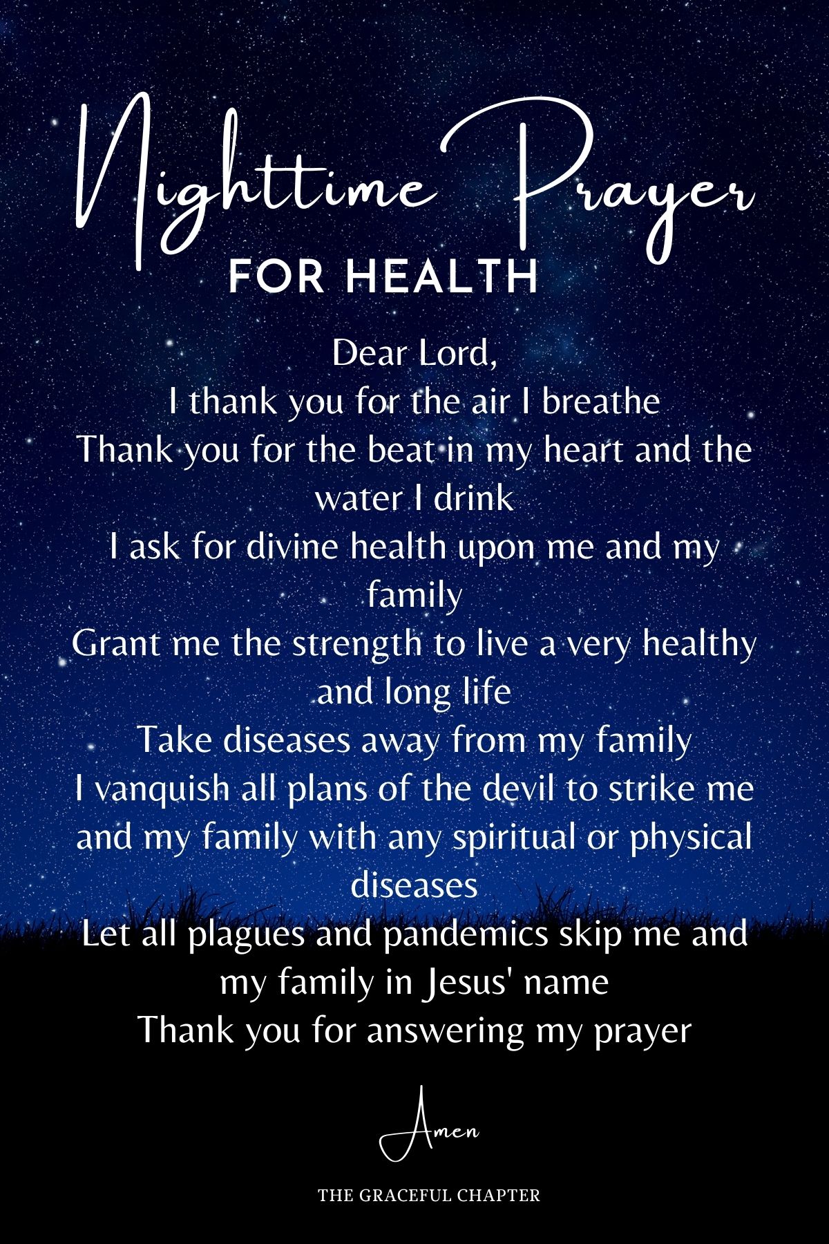 Nighttime prayer for health