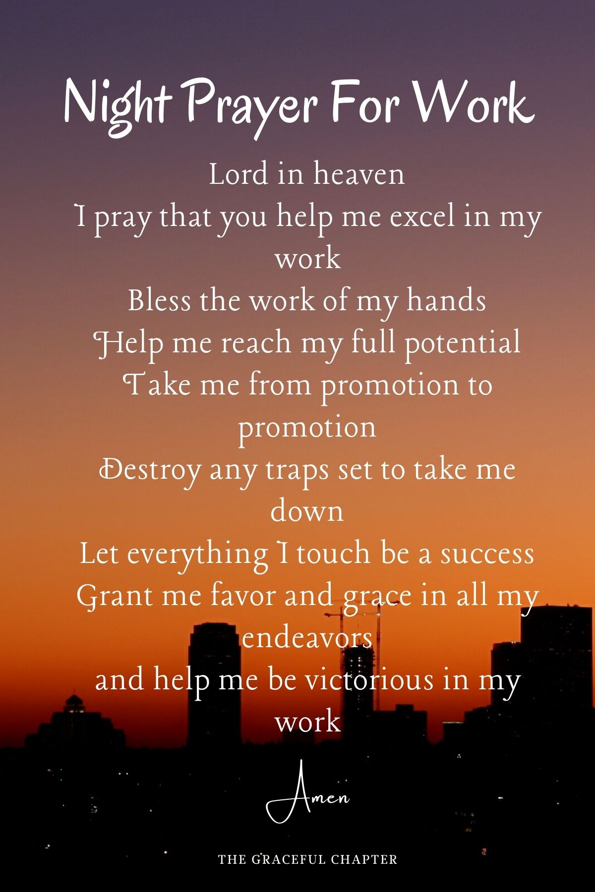 Night prayer for work