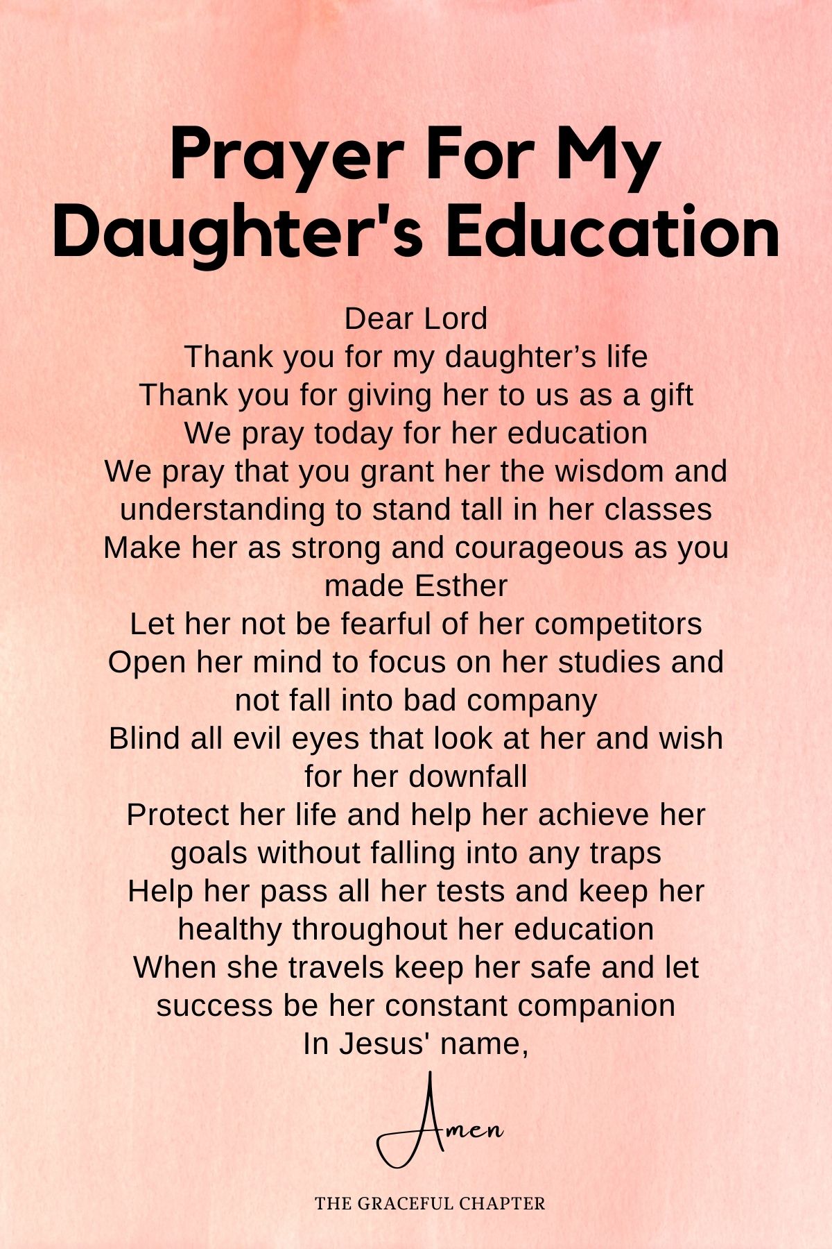 Prayers for my daughter's education