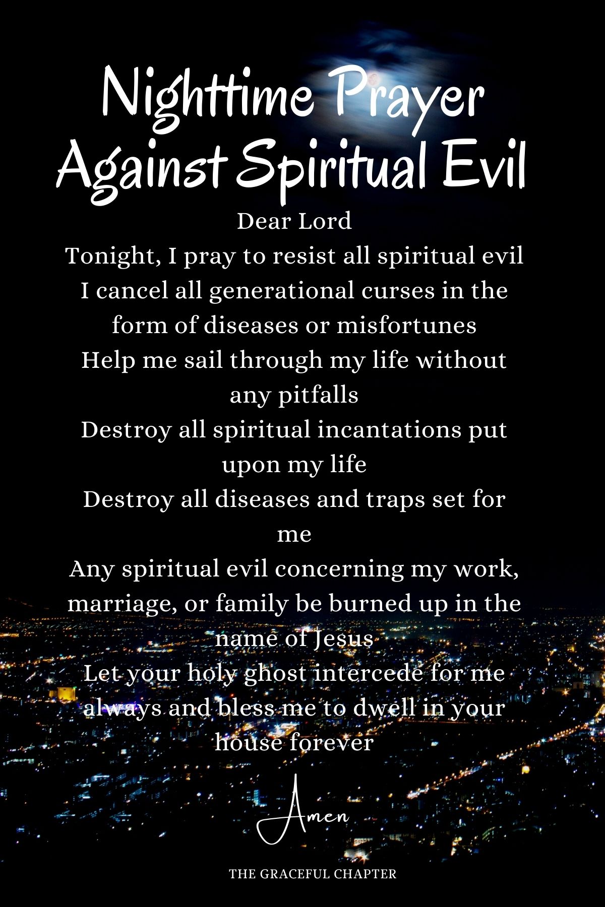Nighttime prayer against spiritual evil