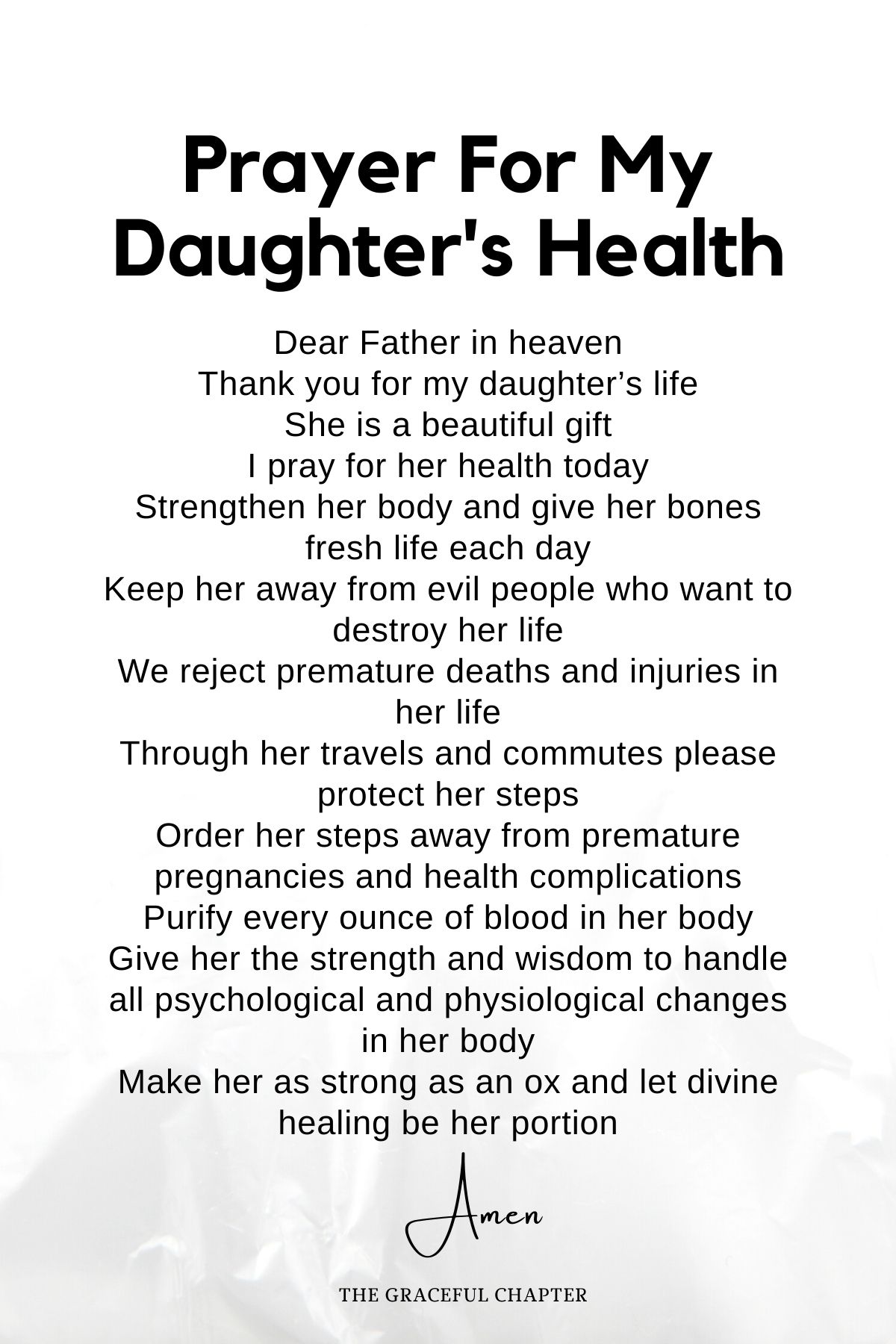 Prayers for my daughter's health