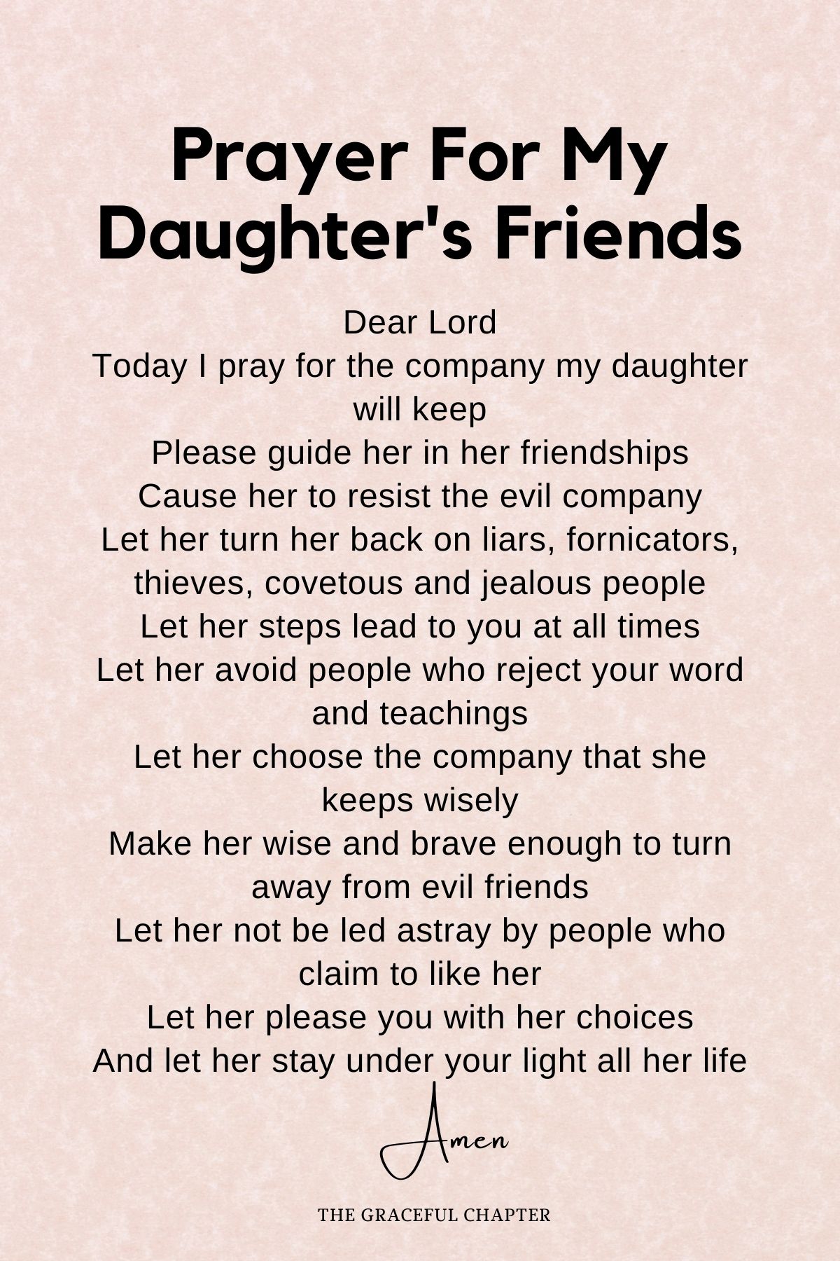 Prayer for my daughter's friends