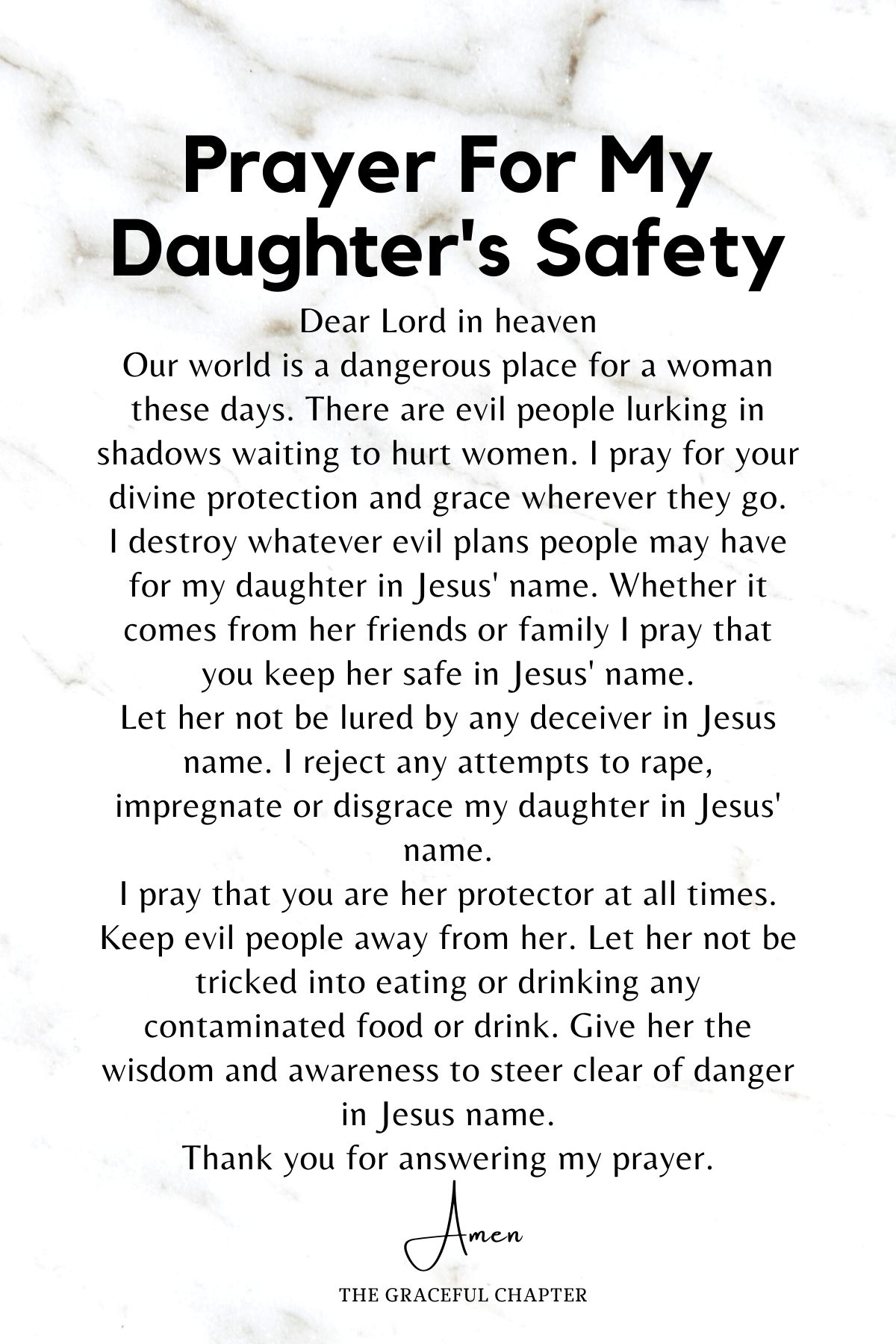 Prayer for my daughter's safety