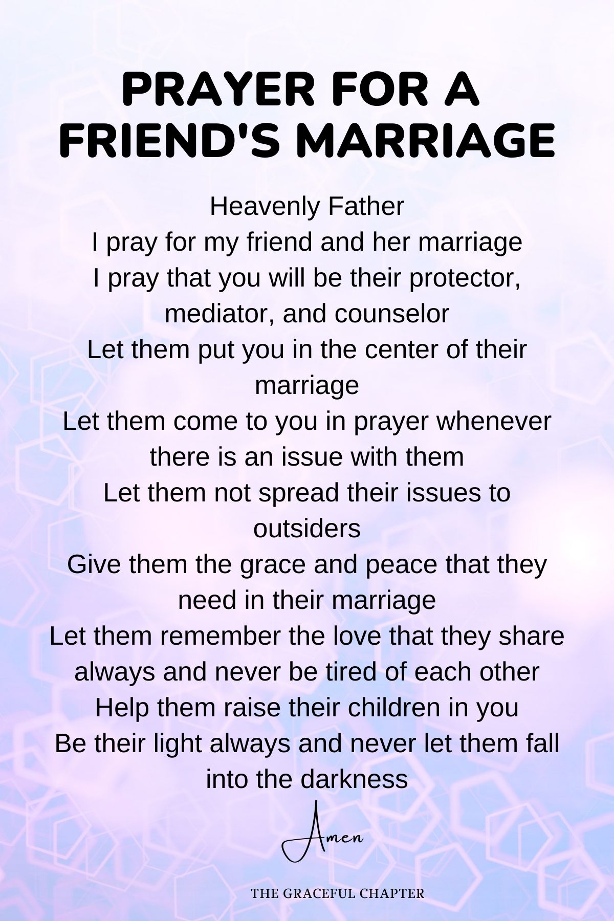 Prayer for a friend's marriage
