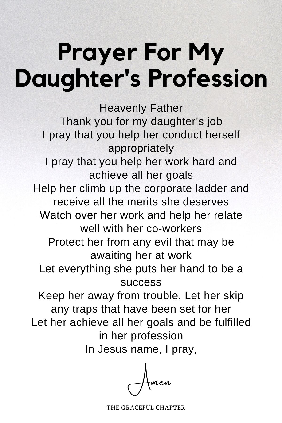 Prayer for my daughter's profession
