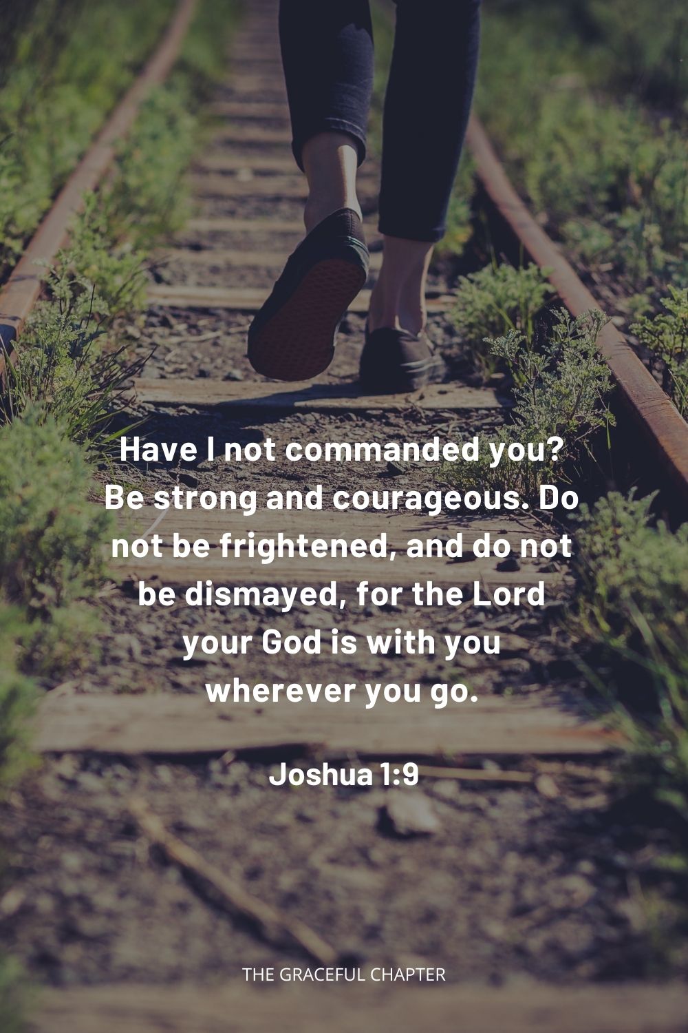 Have I not commanded you? Be strong and courageous. Do not be frightened, and do not be dismayed, for the Lord your God is with you wherever you go. Joshua 1:9