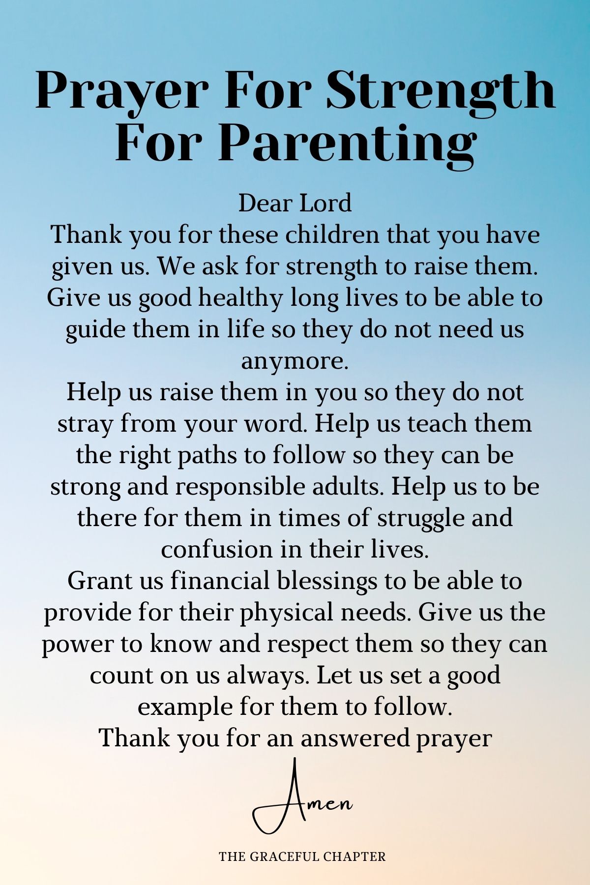 Prayer for strength for parenting