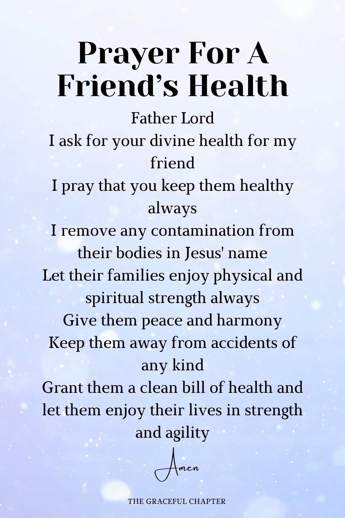 Prayer for a friend’s health