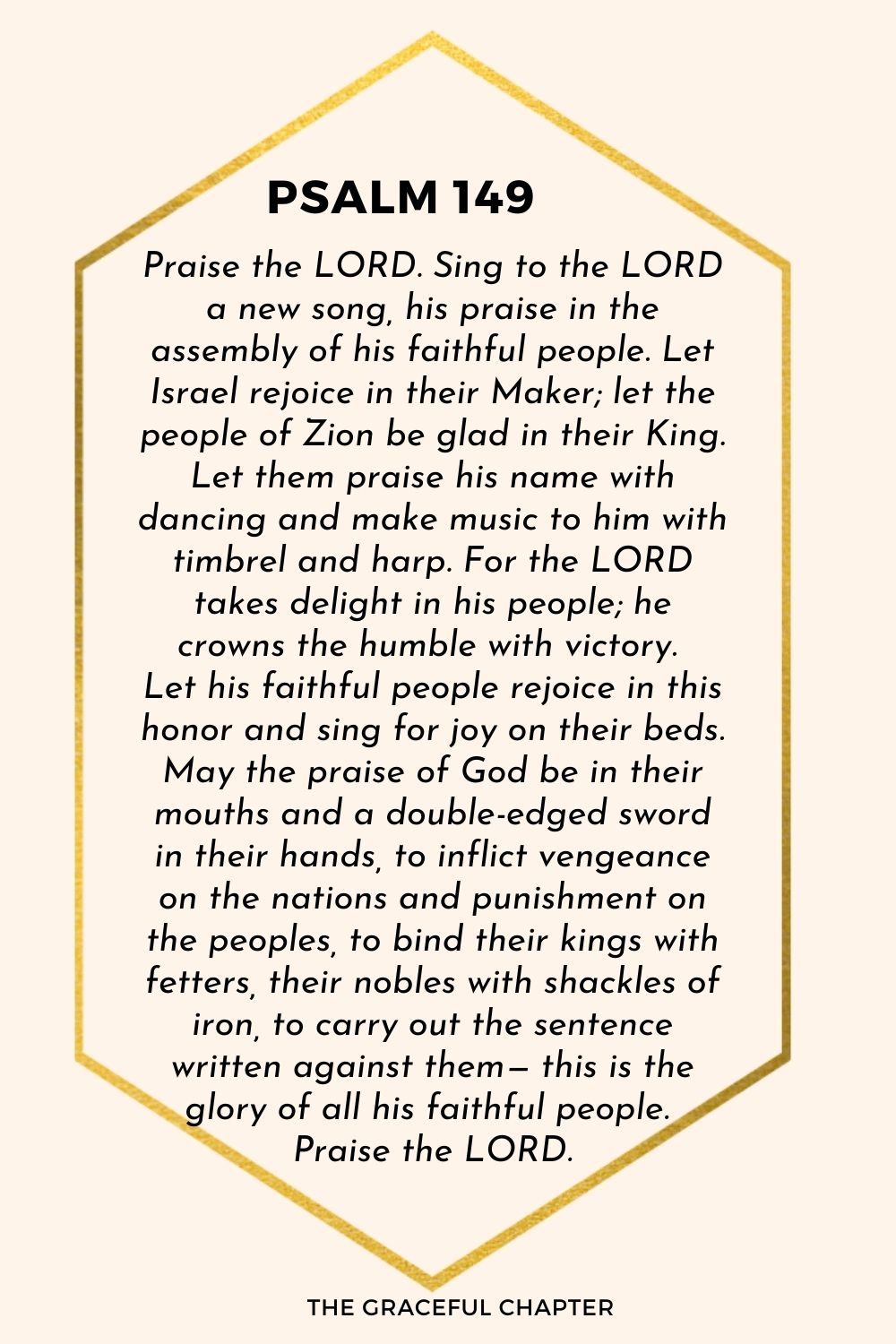 Verse – Psalm 149 sing praises unto the Lord