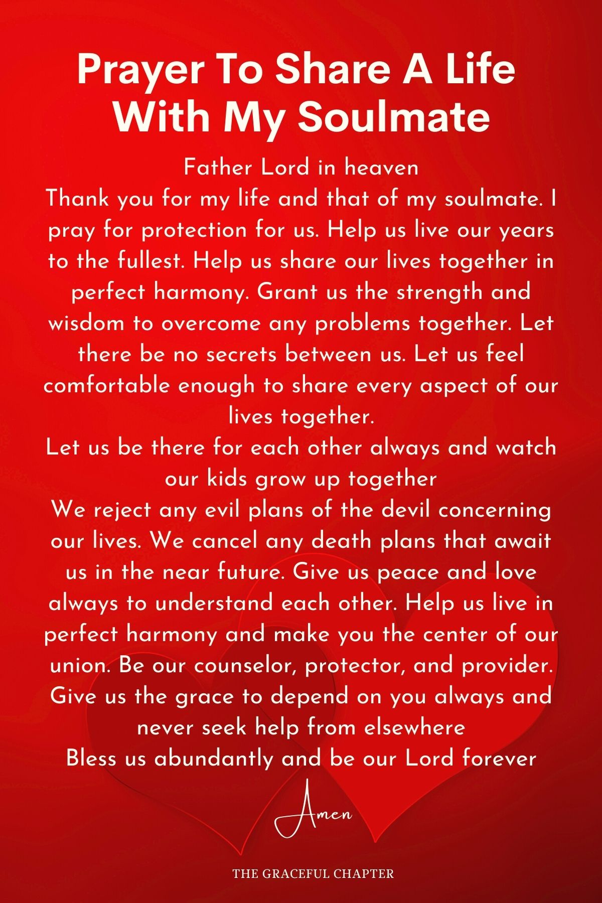 Prayer to share our lives together