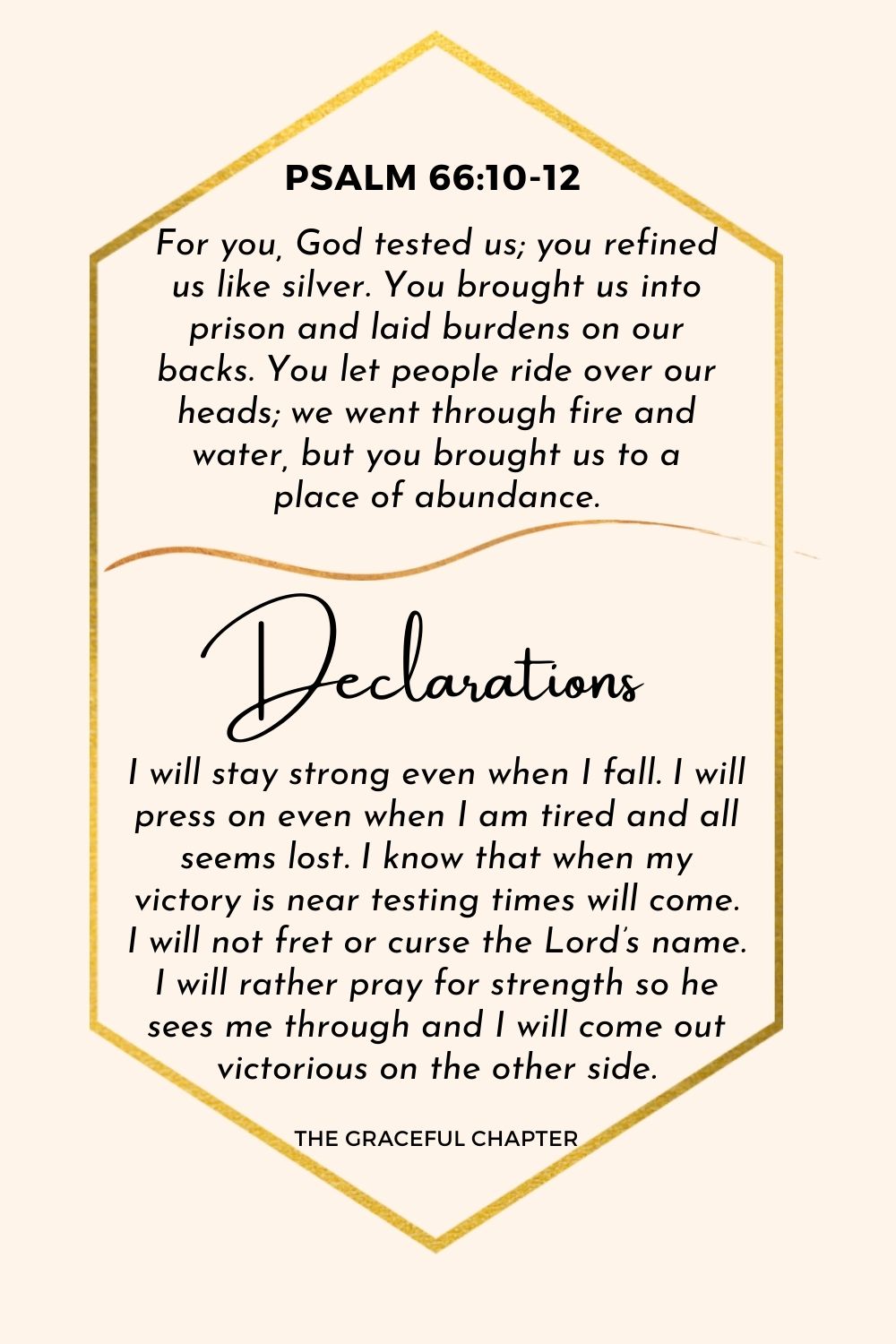 Declaration Psalm 66:10-12 