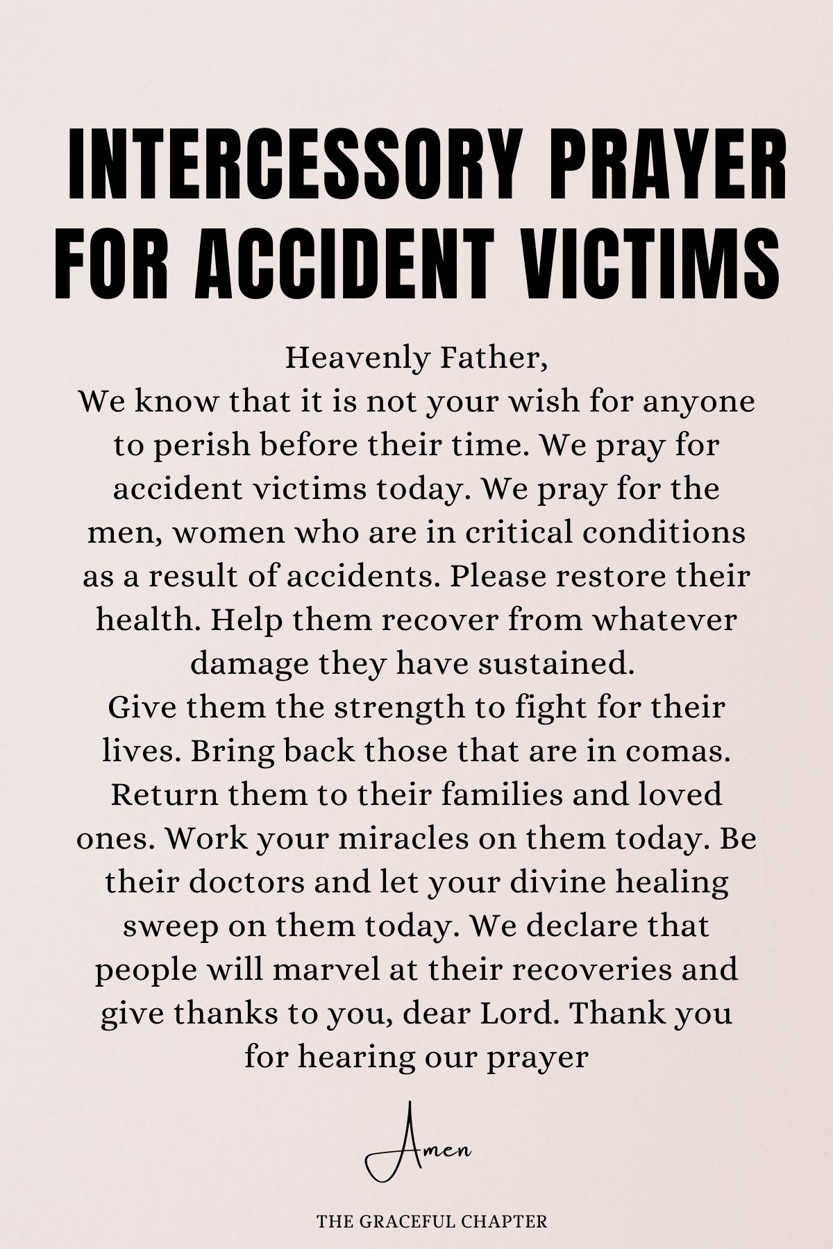  Intercessory prayer for accident victims