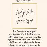 Reflections - Psalm 103:13-18 - Why we fear God