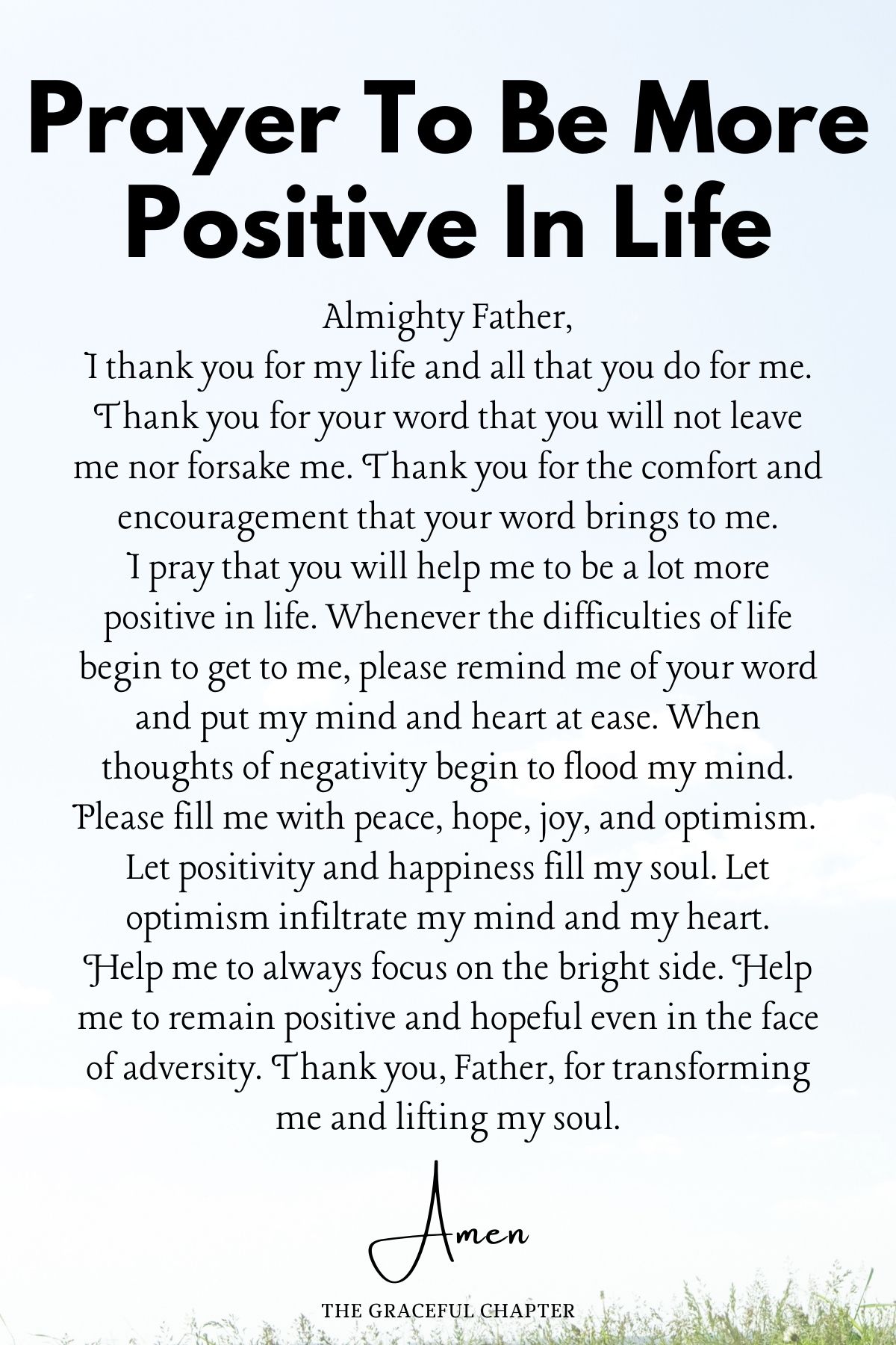 Prayer to be more positive in life