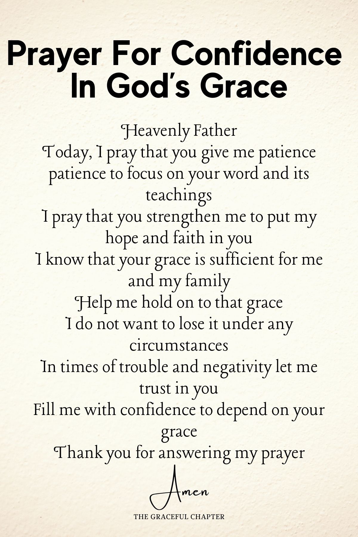 Prayer for confidence in God’s Grace