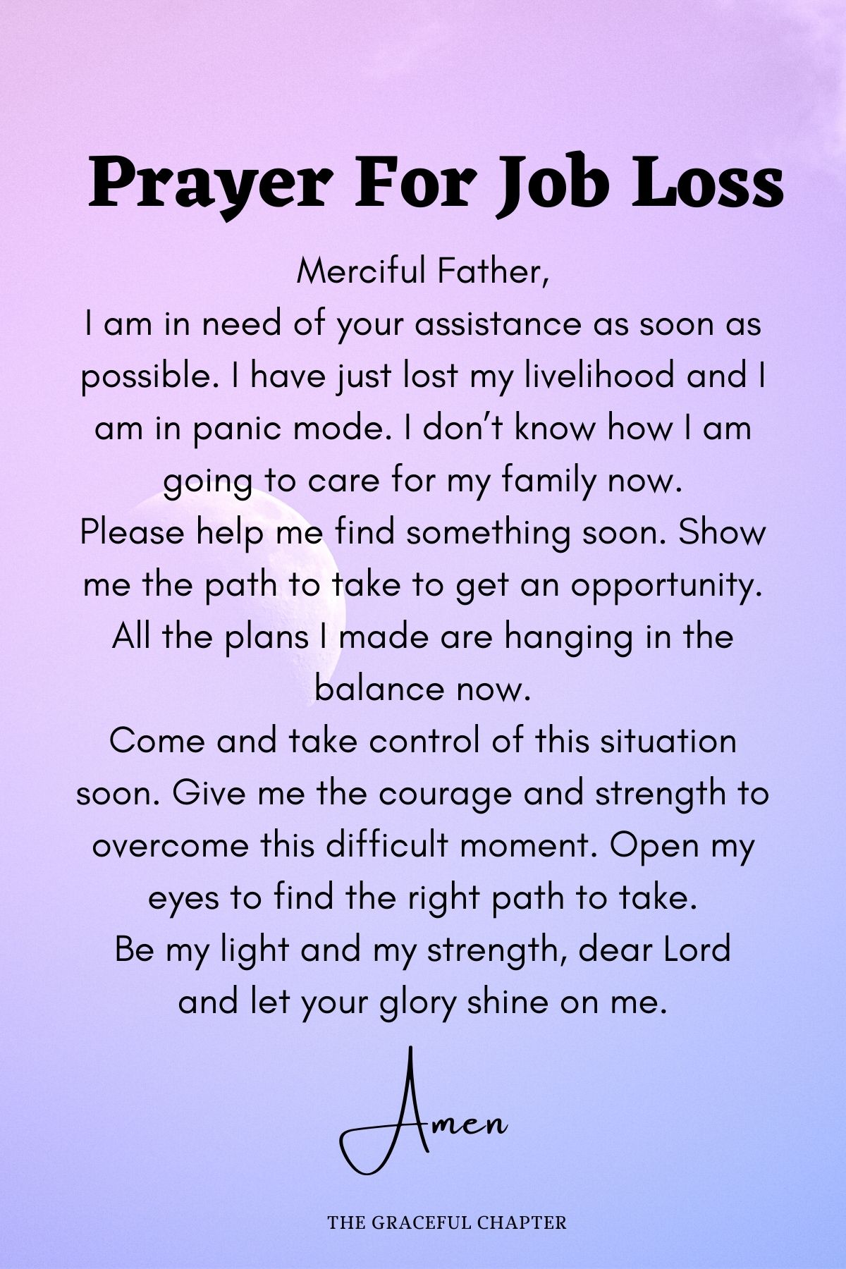 Prayer for job loss - prayers for difficult situations