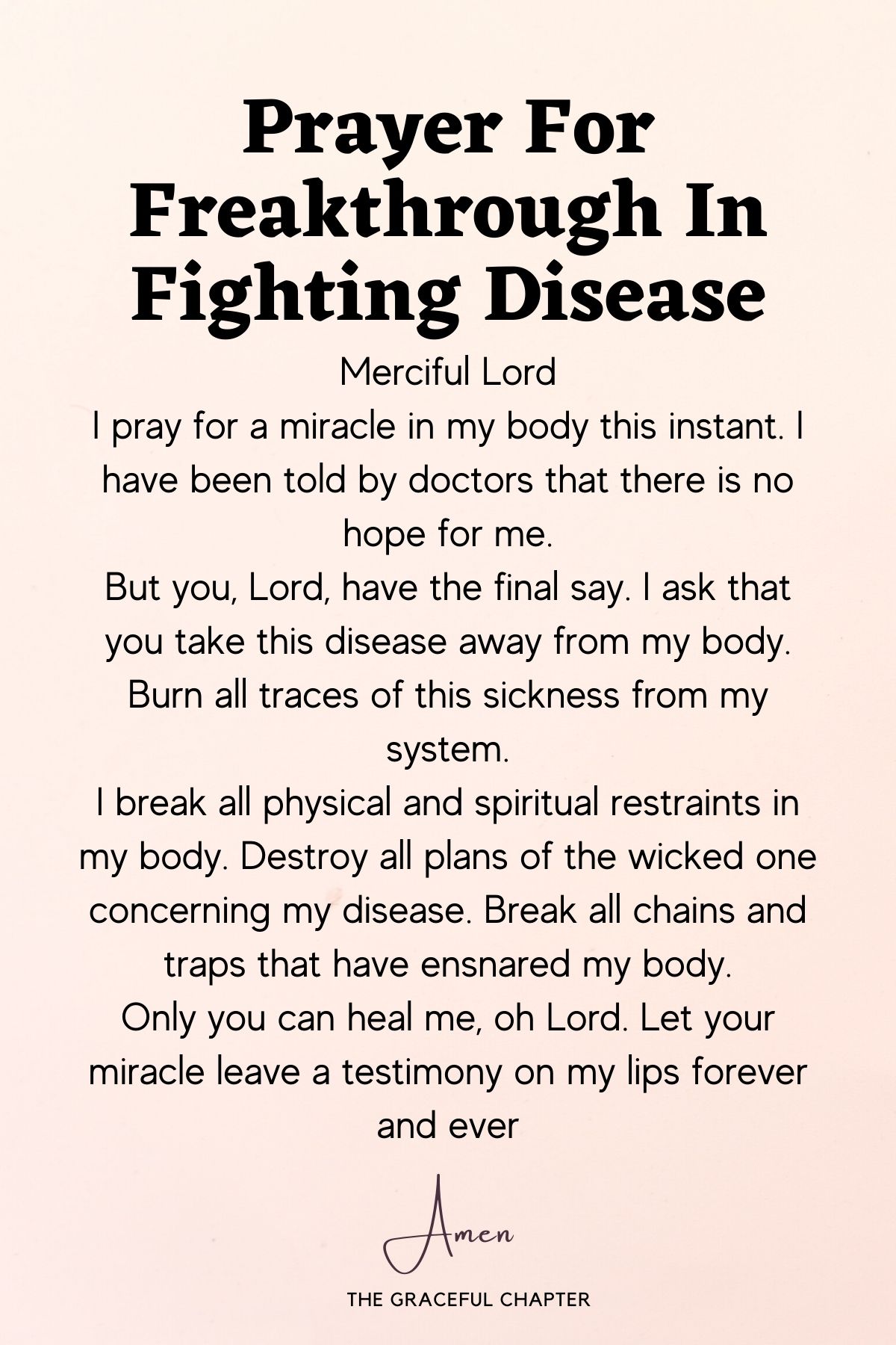 Prayer for breakthrough in fighting disease