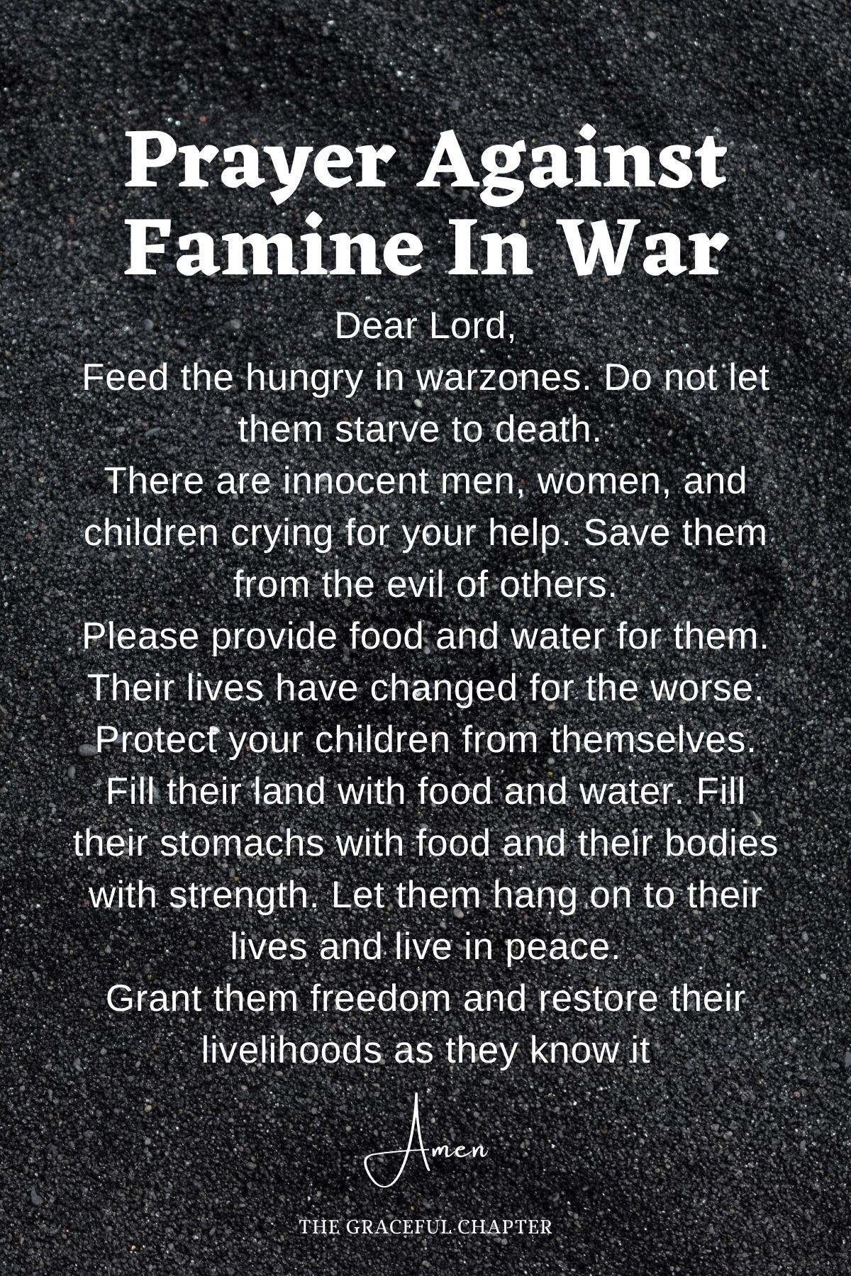 Prayer against famine in war