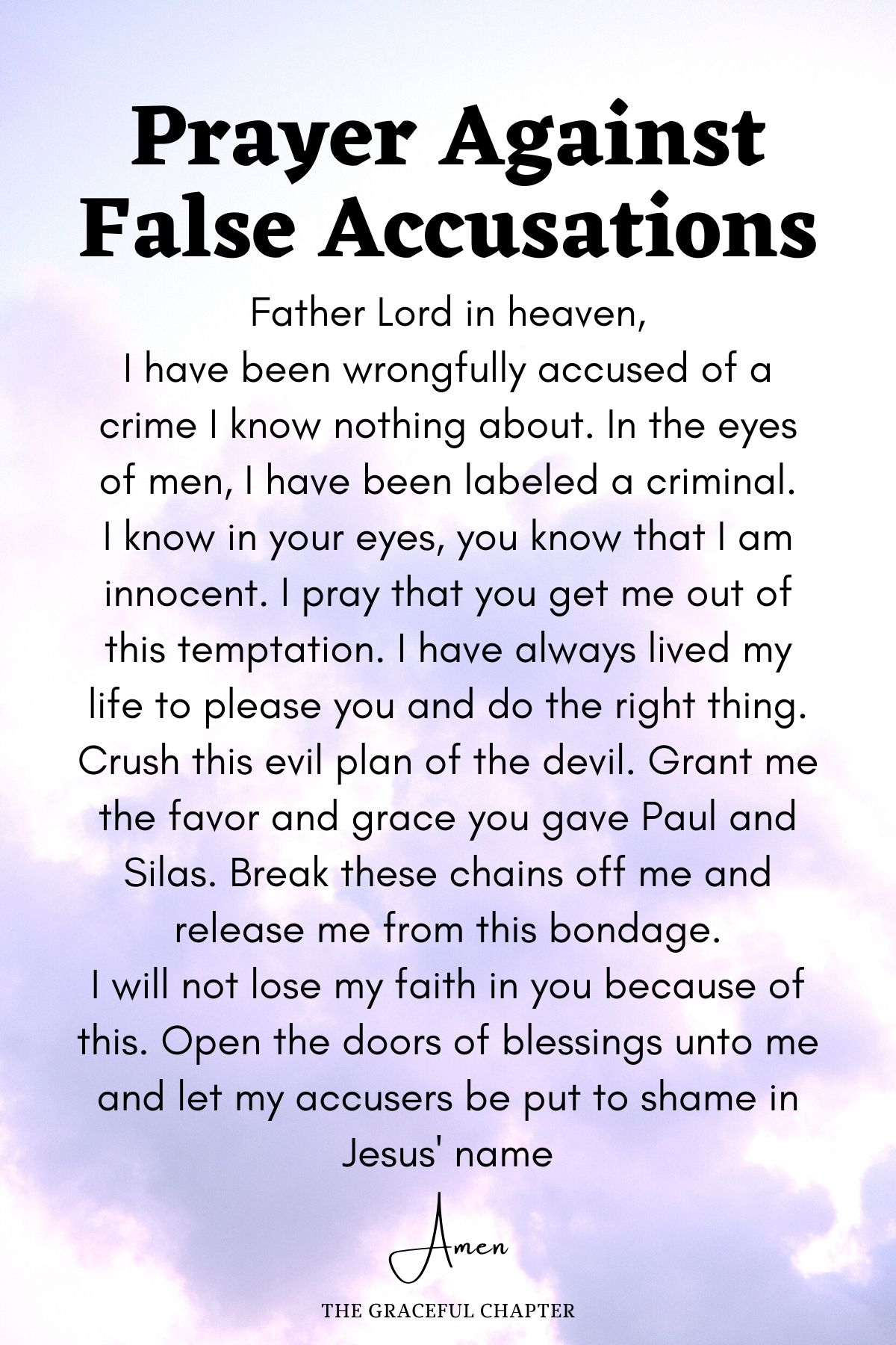 Prayer against false accusations - prayers for difficult situations