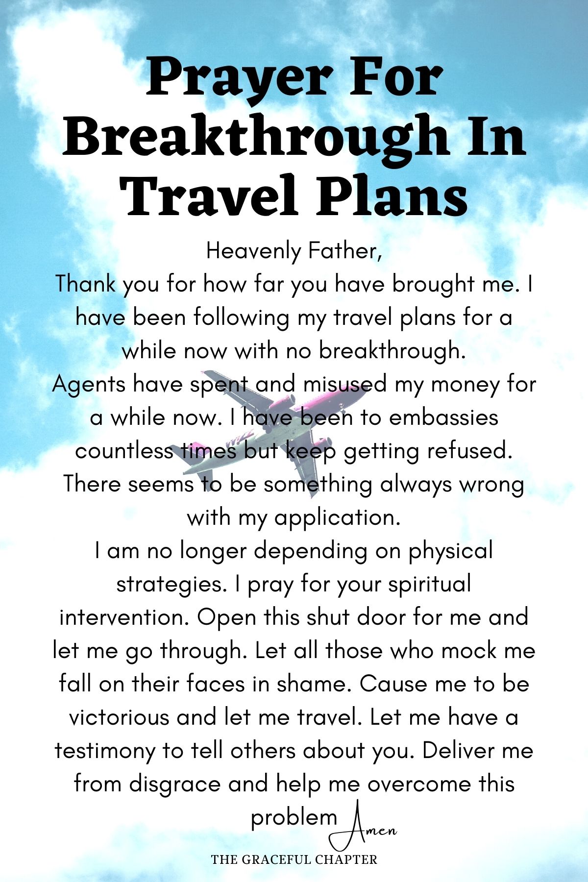Prayer for breakthrough in travel plans