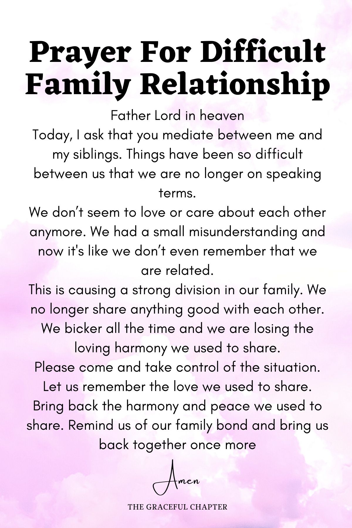 Prayer for difficult family relationship